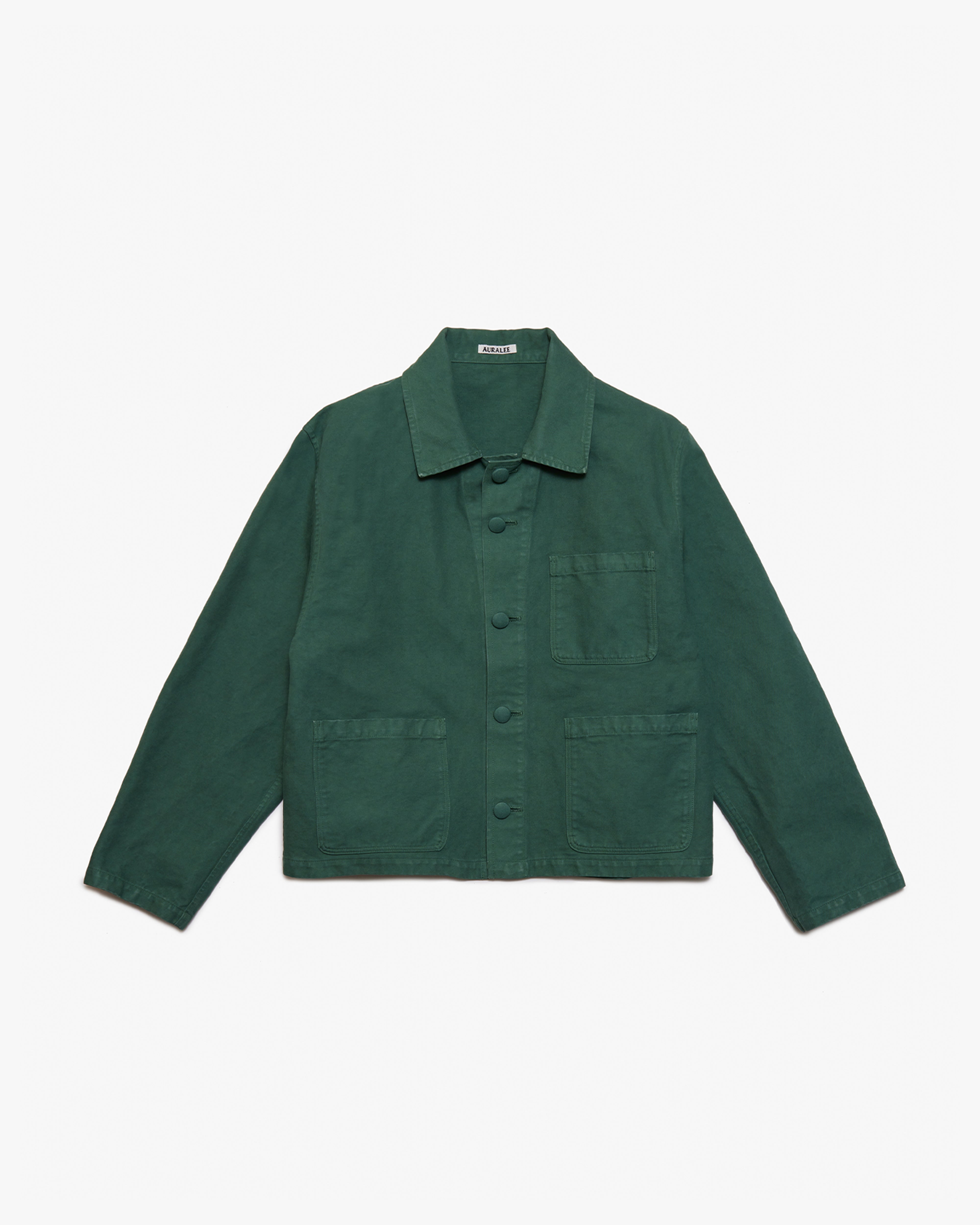 AURALEE: GARMENT-DYED ORGANIC COTTON HEAVY TWILL SHORT WORK JACKET
