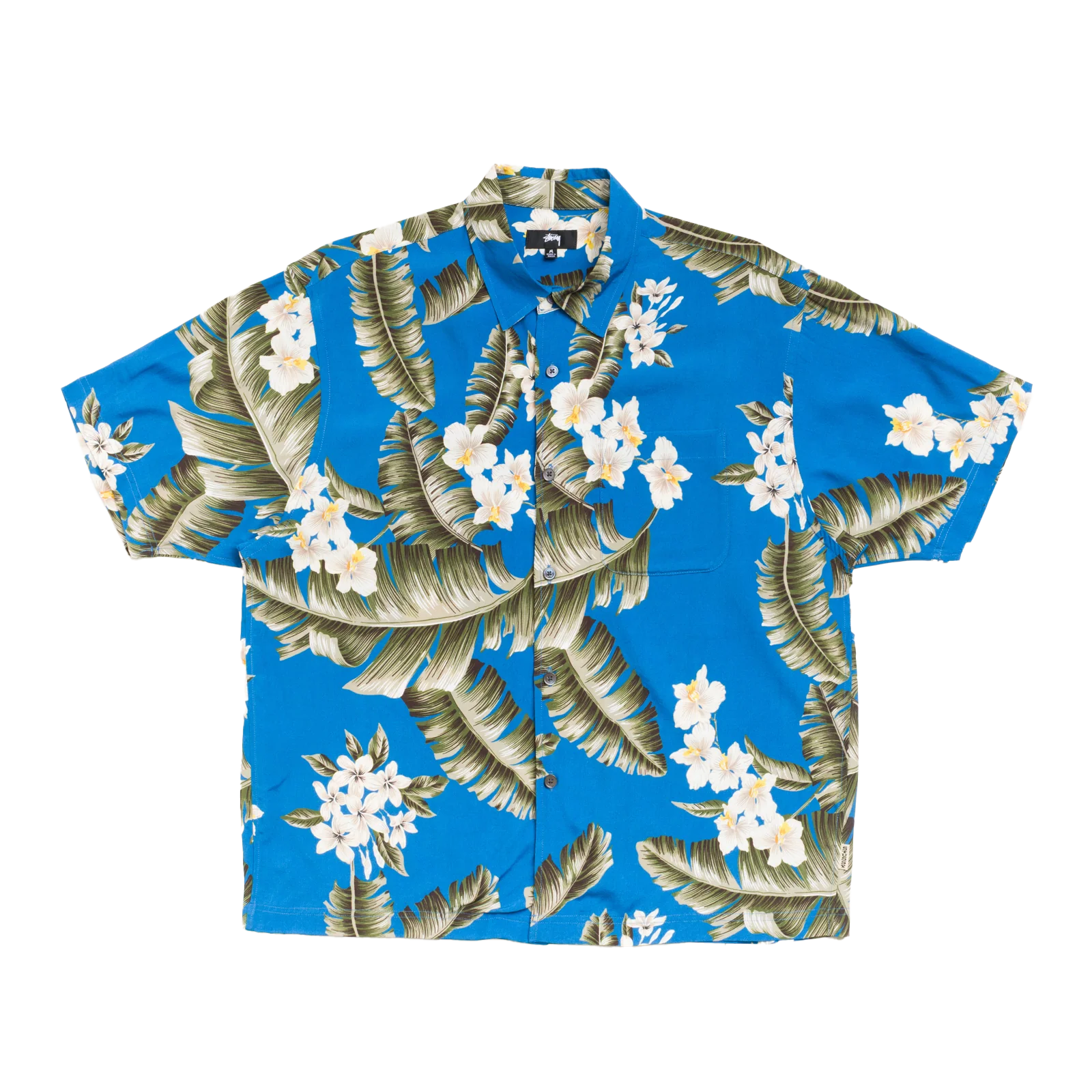 STUSSY: Hawaiian Floral Ss Shirt (Blue) | DSMG E-SHOP