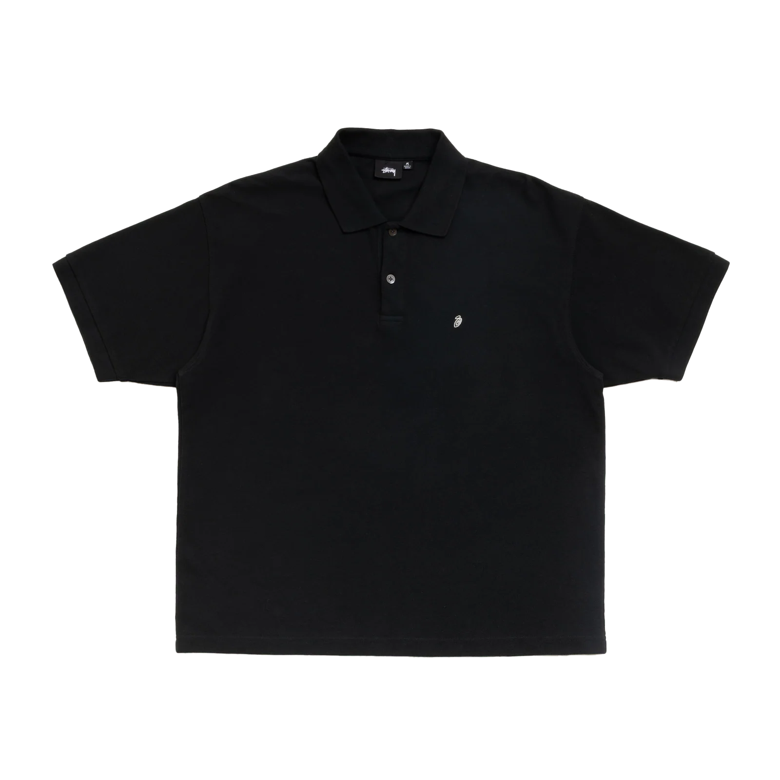 STUSSY: Classic Pique Polo Shirt (Black) | DSMG E-SHOP