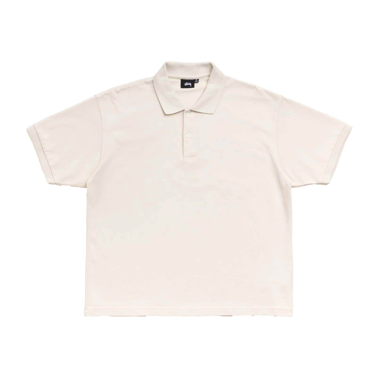 STUSSY: Classic Pique Polo Shirt (Off White) | DSMG E-SHOP