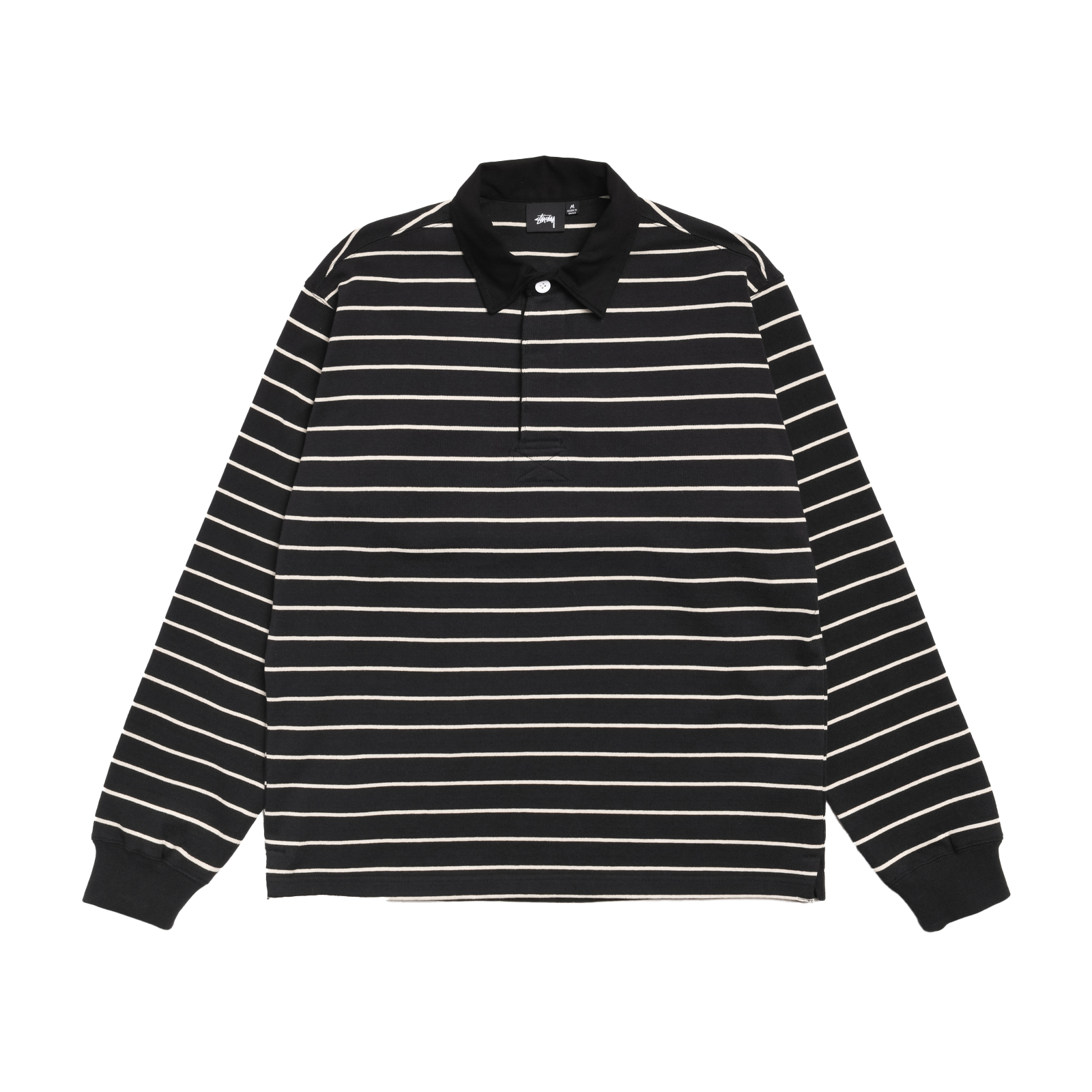 STUSSY: Pin Striped Rugby (Blac) | DSMG E-SHOP