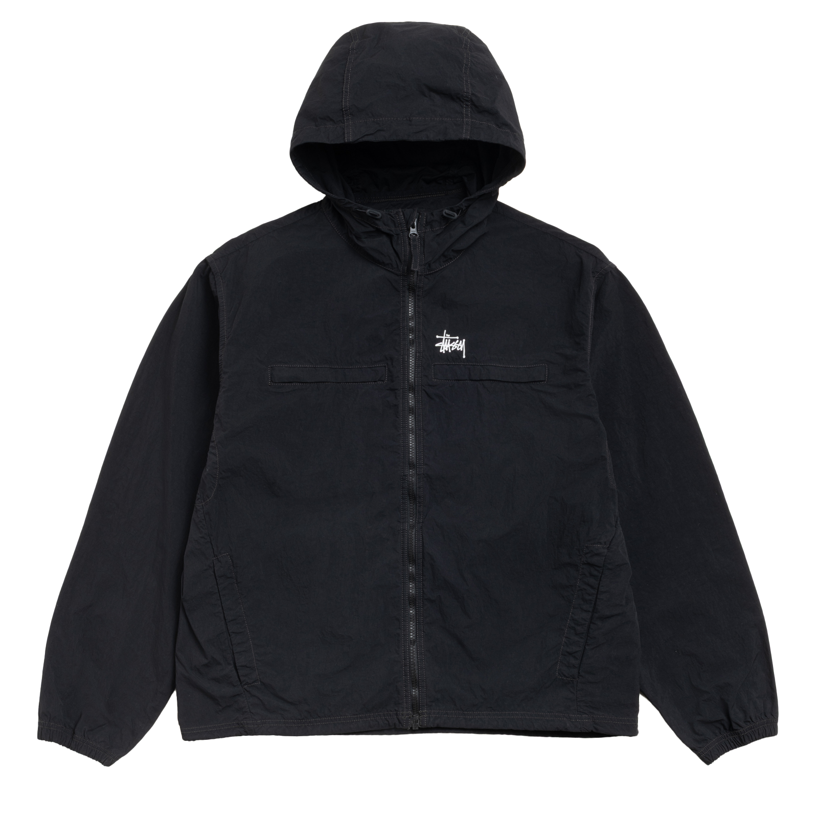 STUSSY: Lightweight Hooded Jacket (Black) | DSMG E-SHOP