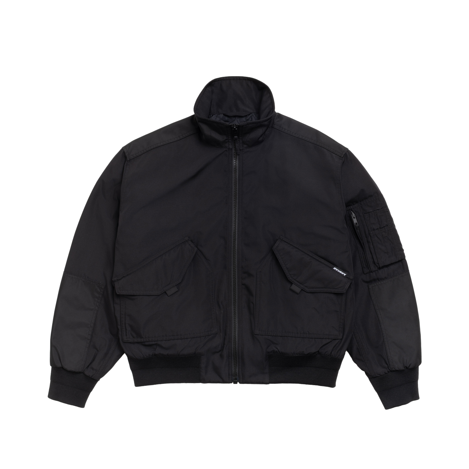 STUSSY: Mock Neck Flight Bomber (Blac) | DSMG E-SHOP