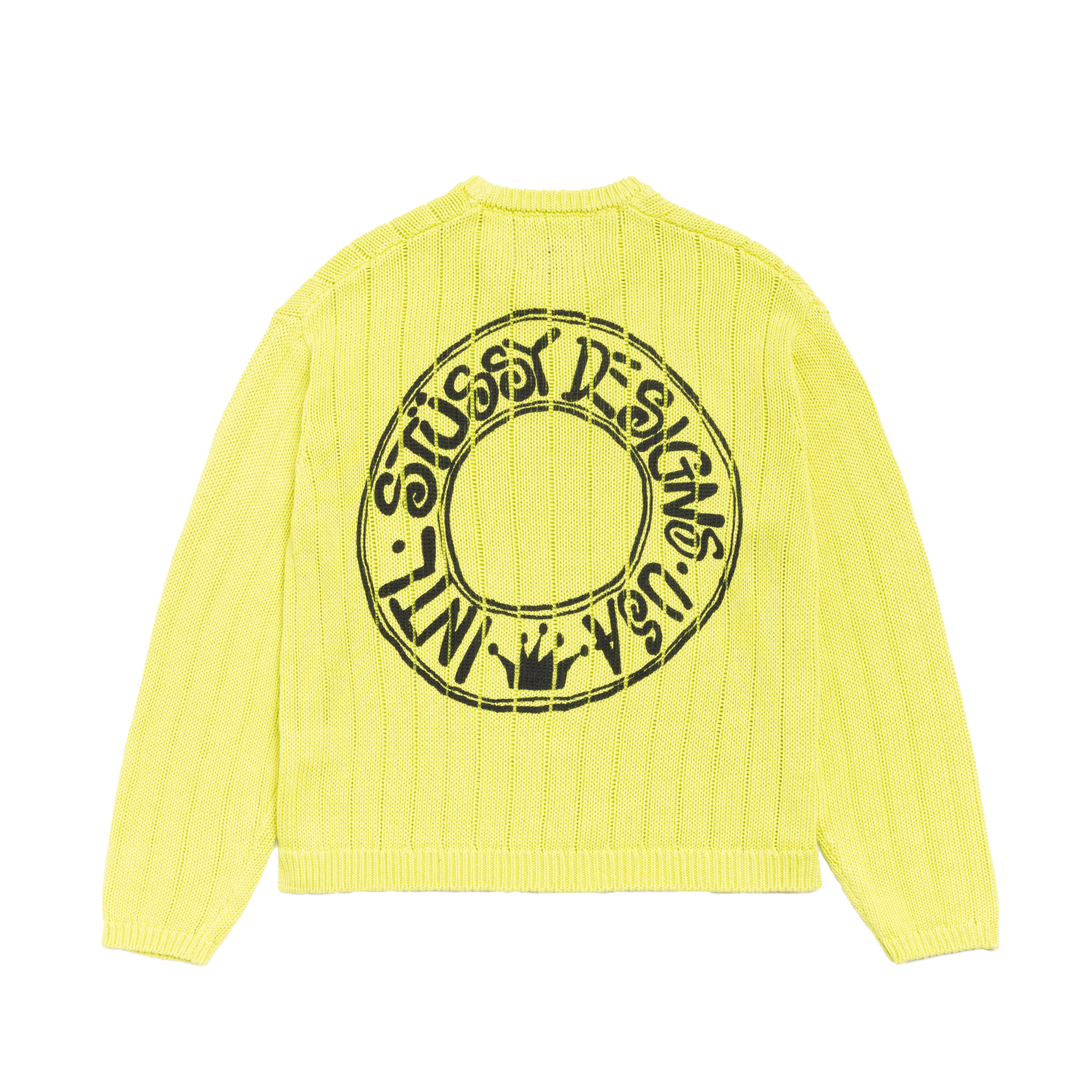STUSSY: Buana Logo Sweater (Lime) | DSMG E-SHOP