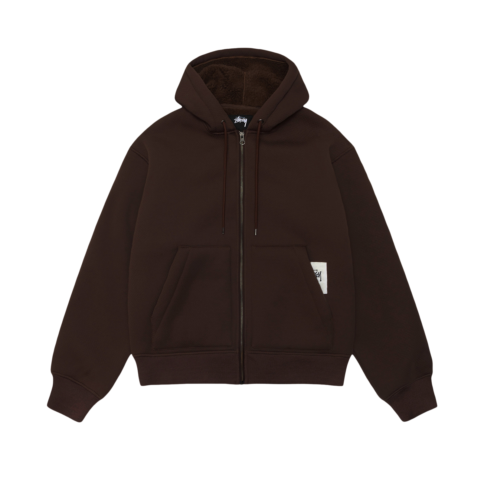 STUSSY: Bonded Sherpa Lined Hood (Brown) | DSMG E-SHOP STUSSY: Bonded Sherpa Lined Hood (Brown) | DSMG E-SHOP