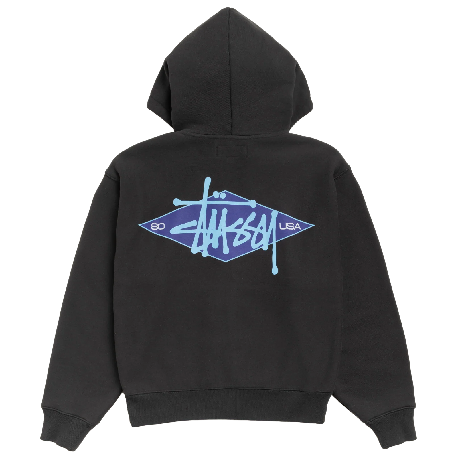 STUSSY: Basic Diamond Zip Hood (Black) | DSMG E-SHOP