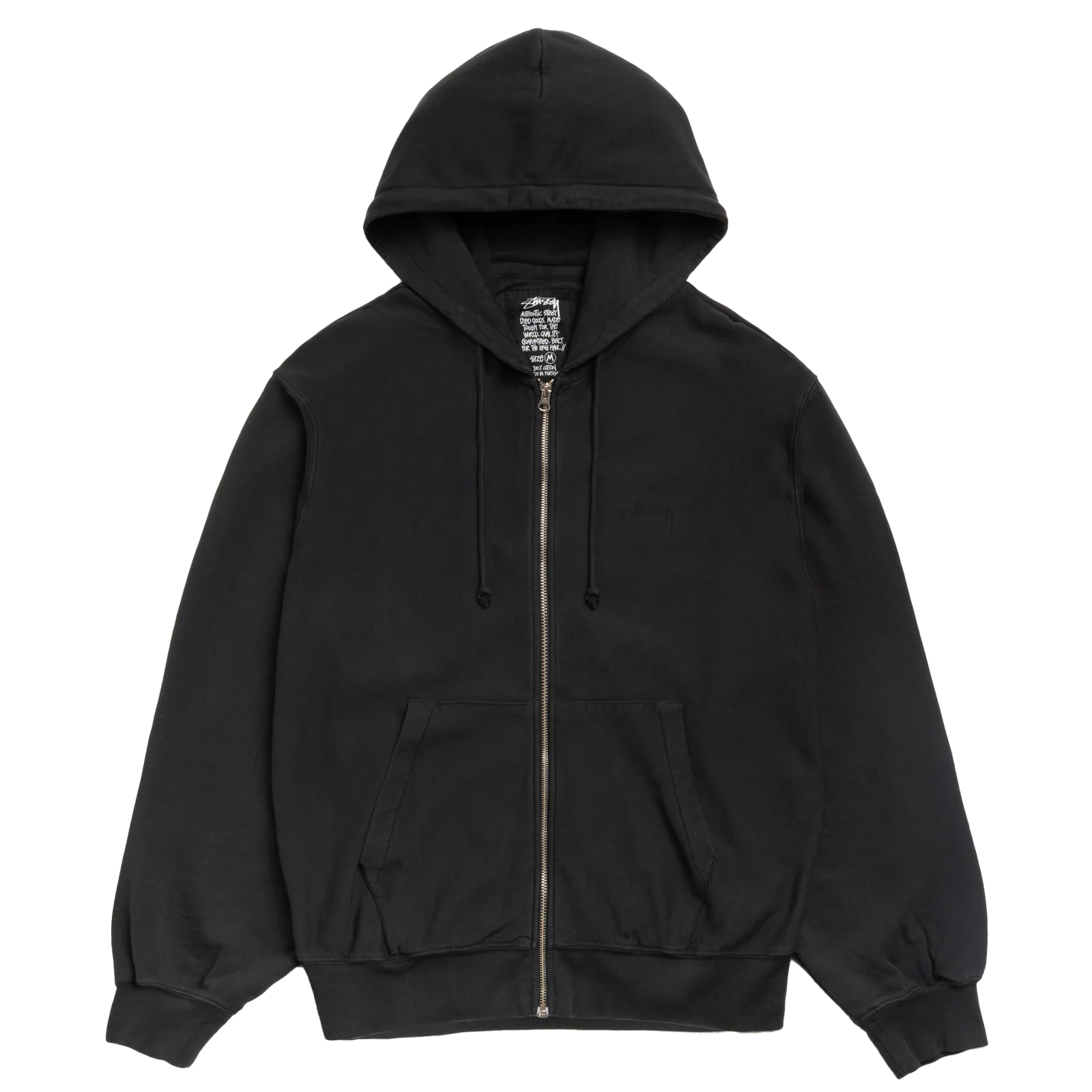 STUSSY: Lightweight Terry Zip Hoodie (Black) | DSMG E-SHOP