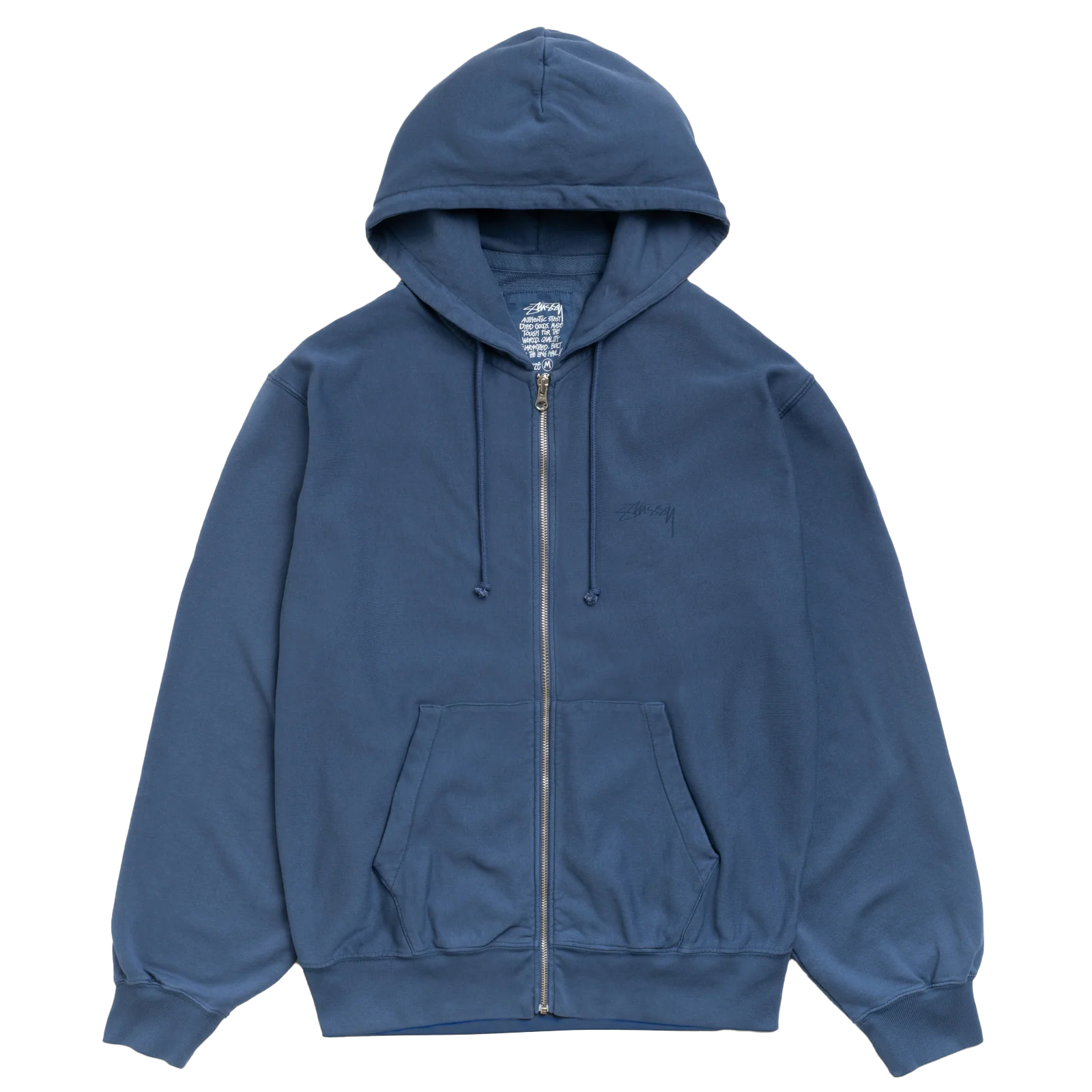 STUSSY: Lightweight Terry Zip Hoodie (Blue) | DSMG E-SHOP