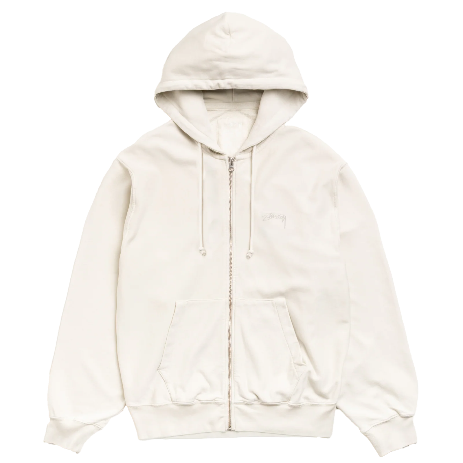 STUSSY: Lightweight Terry Zip Hoodie (Stone) | DSMG E-SHOP