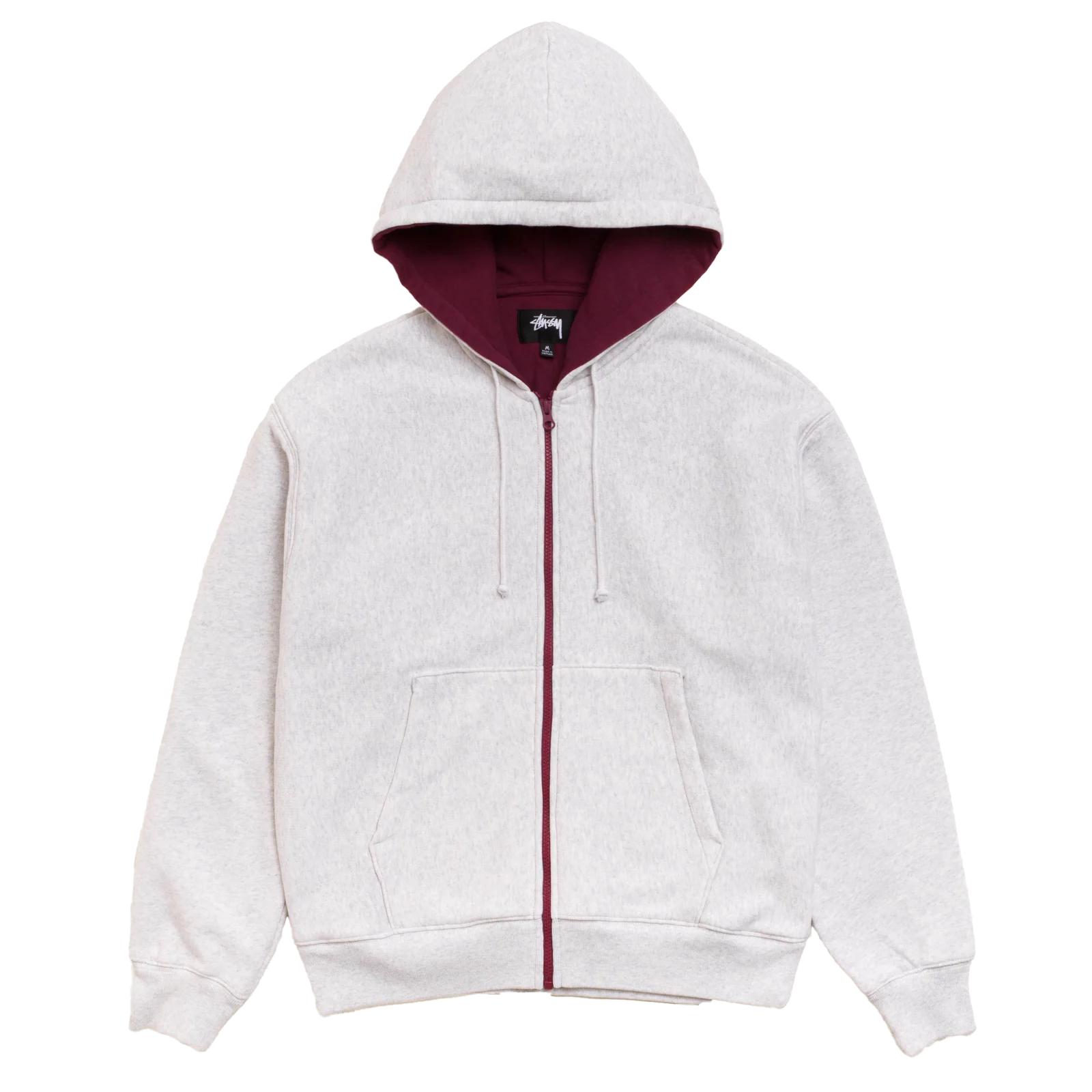 STUSSY: Double Faced Zip Hoodie (Ash Heather) | DSMG E-SHOP