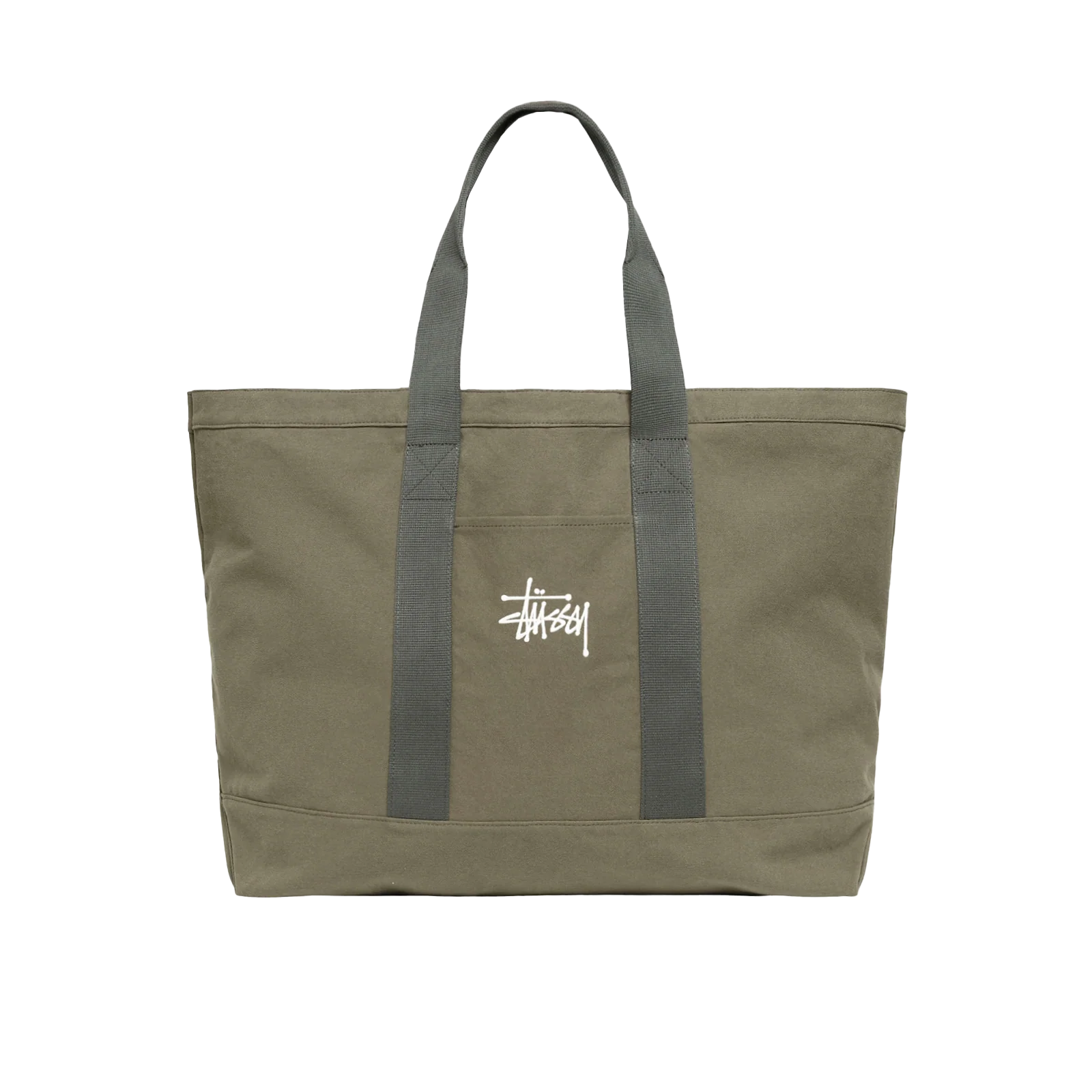 STUSSY: Canvas Extra Large Tote Bag (Green) | DSMG E-SHOP STUSSY: Canvas Extra Large Tote Bag (Green) | DSMG E-SHOP