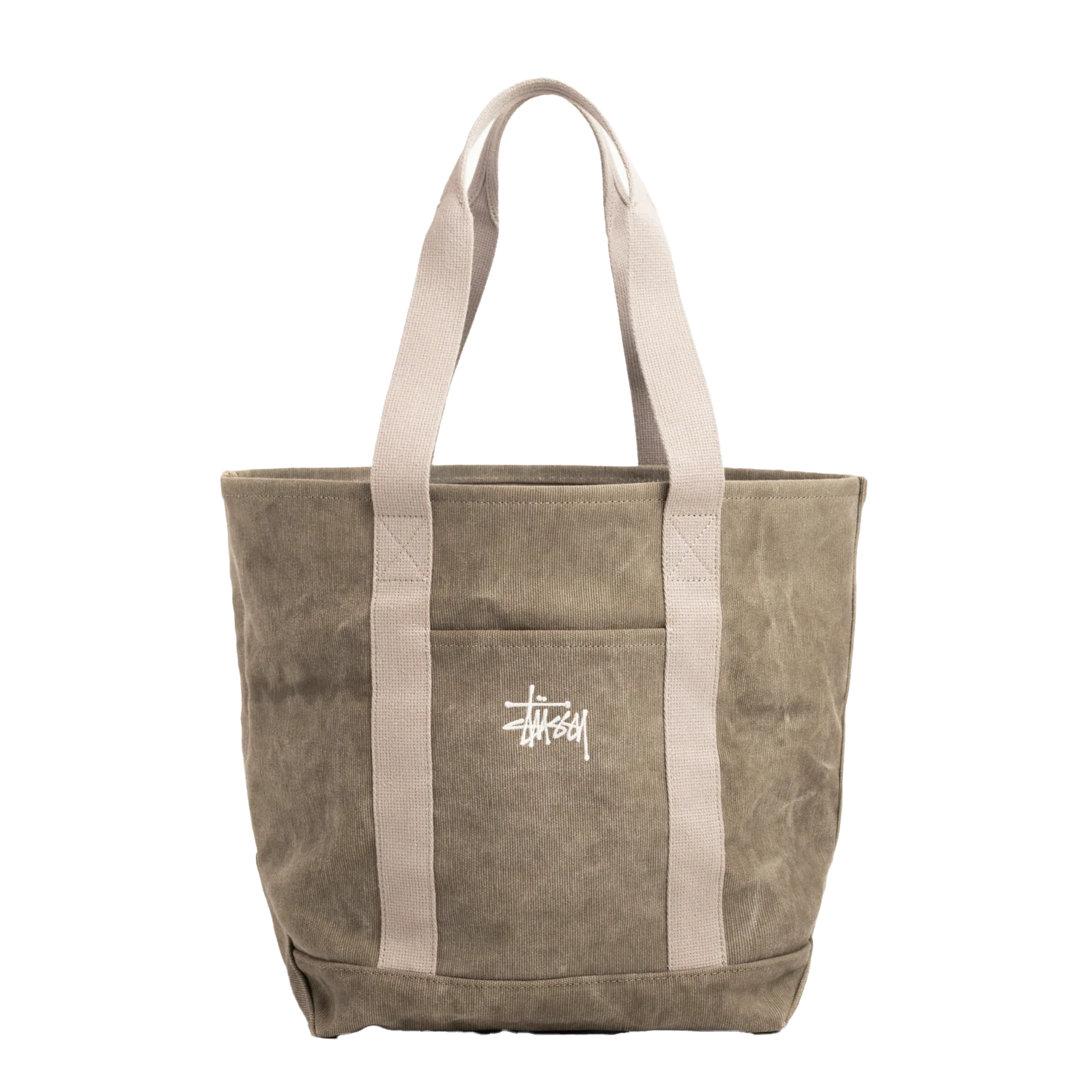 STUSSY: Waxed Canvas Market Tote Bag (Ston) | DSMG E-SHOP