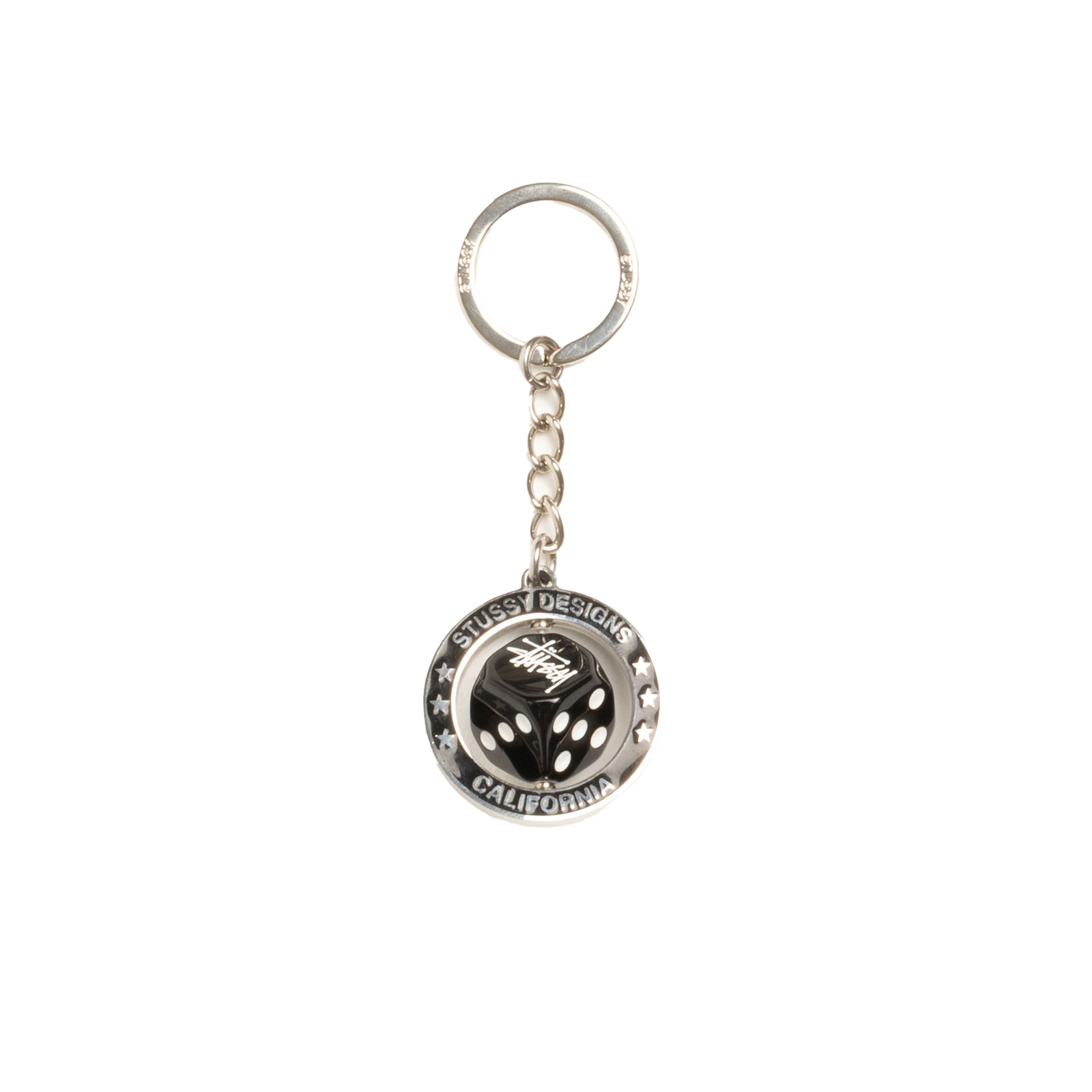 STUSSY: Spinning Dice Keychain (Silver) | DSMG E-SHOP