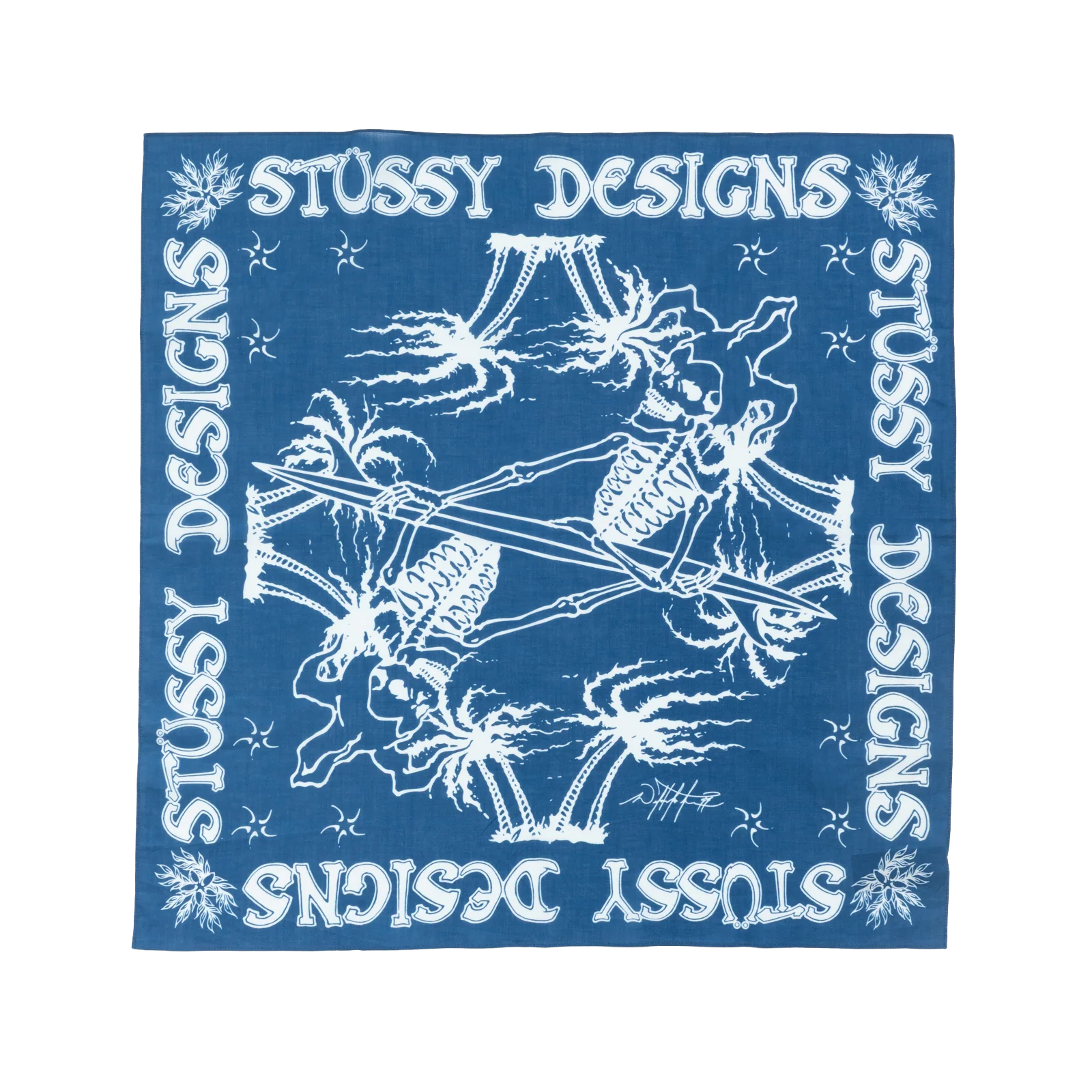 STUSSY ステューシー バンダナ　53cm×53cm STUSSY: Surf Joker Bandana (Blue) | DSMG E-SHOP