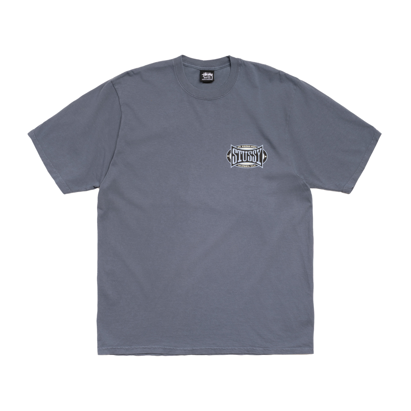 90s stussy champion tシャツ シングルステッチ 茄子紺 STUSSY: Champion Oval Pig. Dyed Tee (Navy) | DSMG E-SHOP