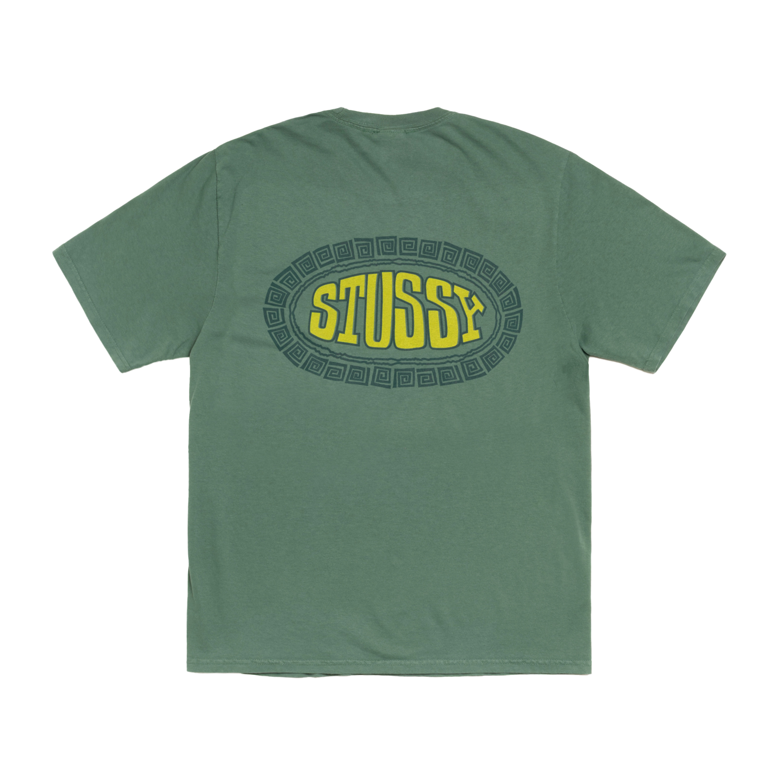 STUSSY: Tile Oval Pig. Dyed Tee (Pine) | DSMG E-SHOP
