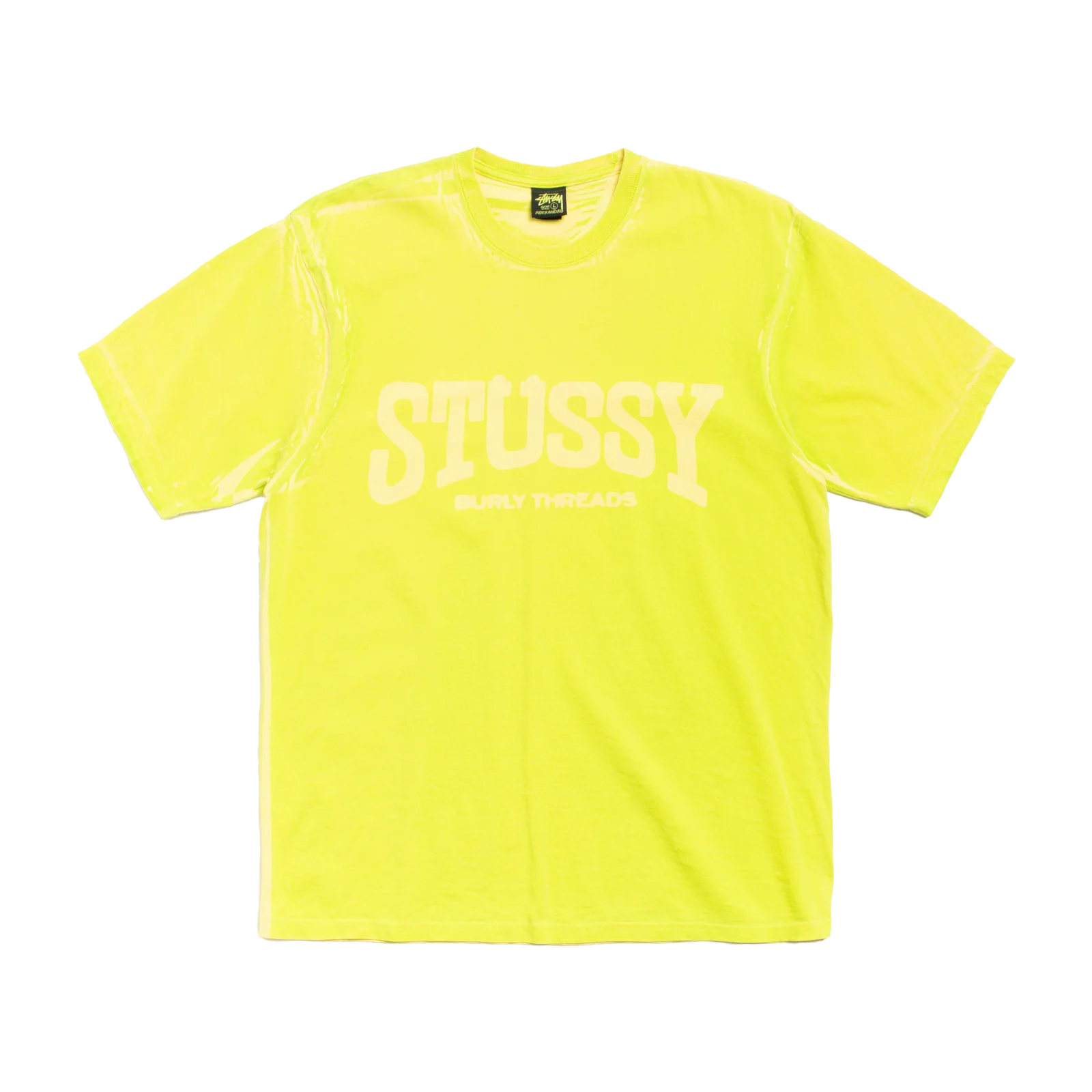 STUSSY: Burly Stone Washed Tee (Lemon) | DSMG E-SHOP