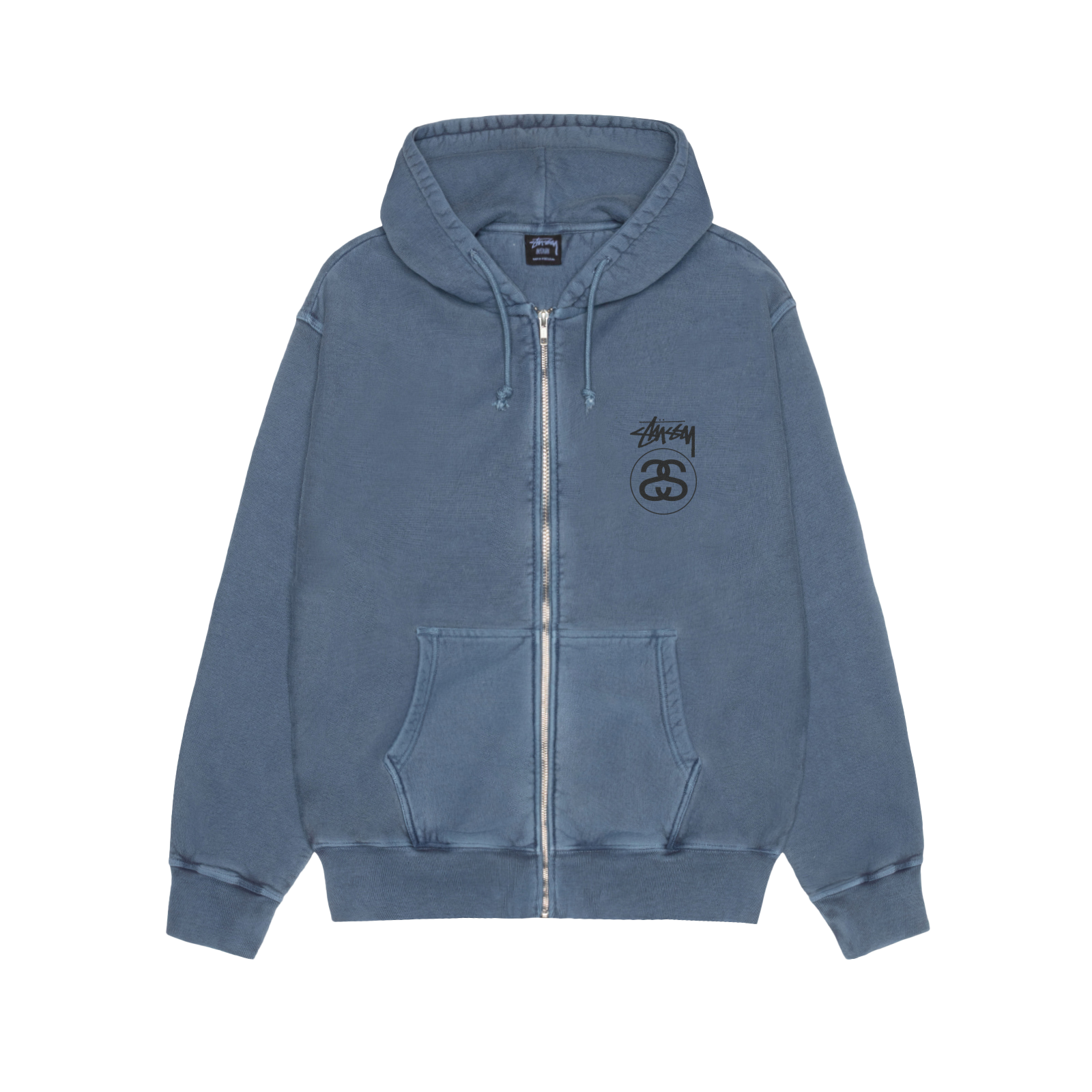 STUSSY: Stock Link Pig. Dyed Zip Hood (Navy) | DSMG E-SHOP