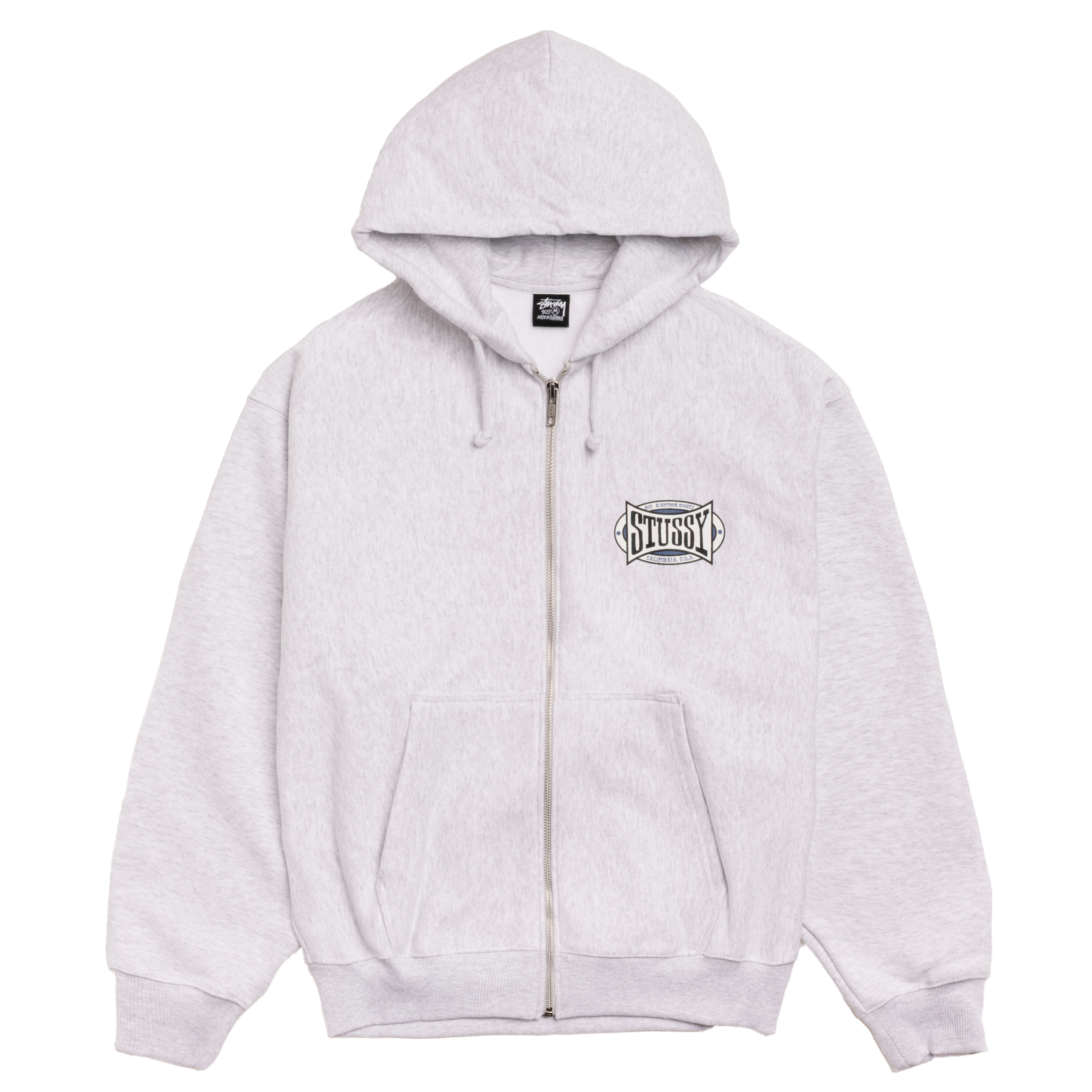 STUSSY: Champion Oval Zip Hood (Ashh) | DSMG E-SHOP