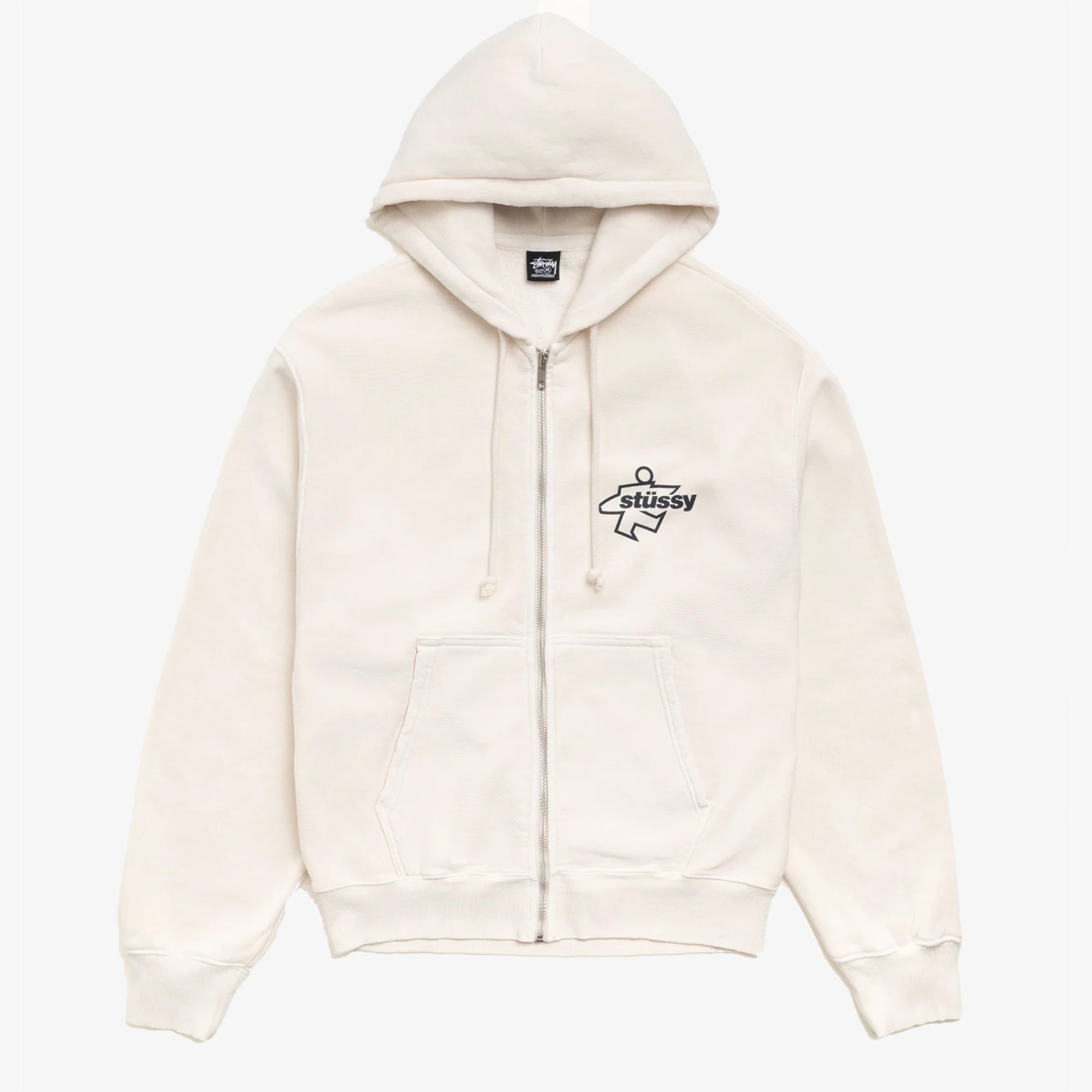 STUSSY: Surf Size Gar. Dyed Zip Hood (Bone) | DSMG E-SHOP