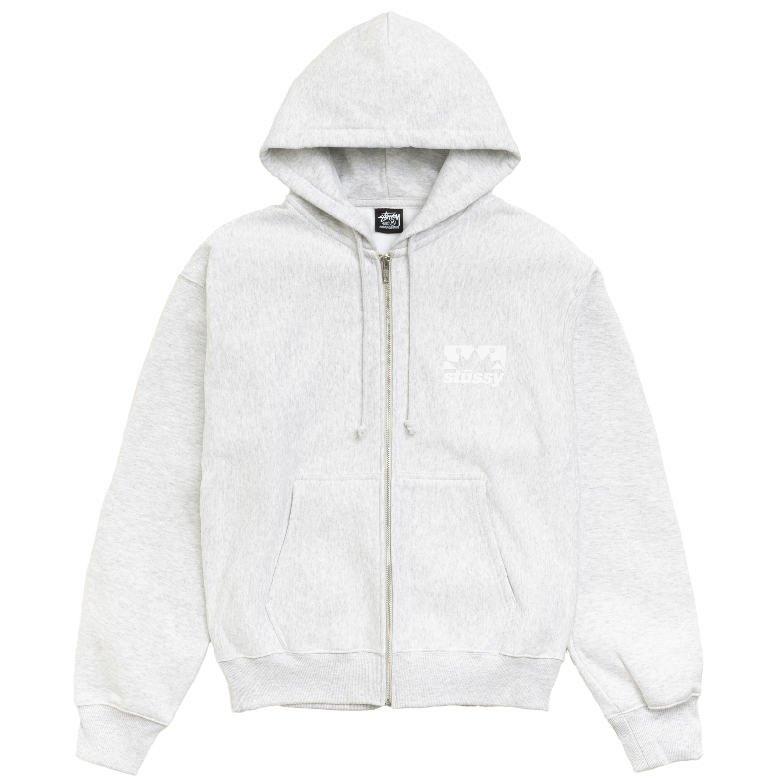 STUSSY: Box Crown Zip Hood (Ashh) | DSMG E-SHOP