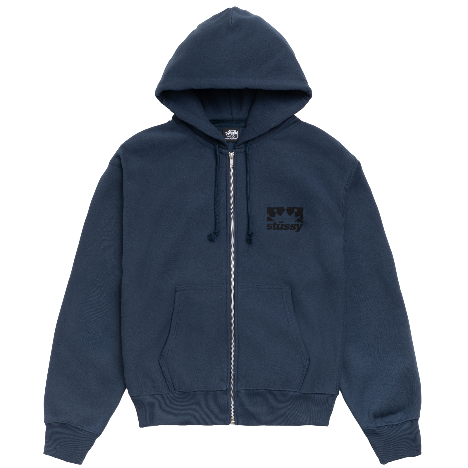 STUSSY: Box Crown Zip Hood (Navy) | DSMG E-SHOP