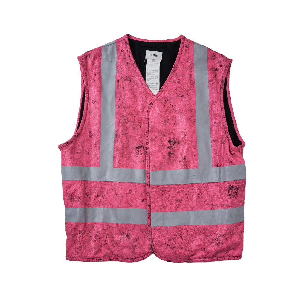 DOUBLET - Cracking Leather Vest - (Pink) – DSMG E-SHOP