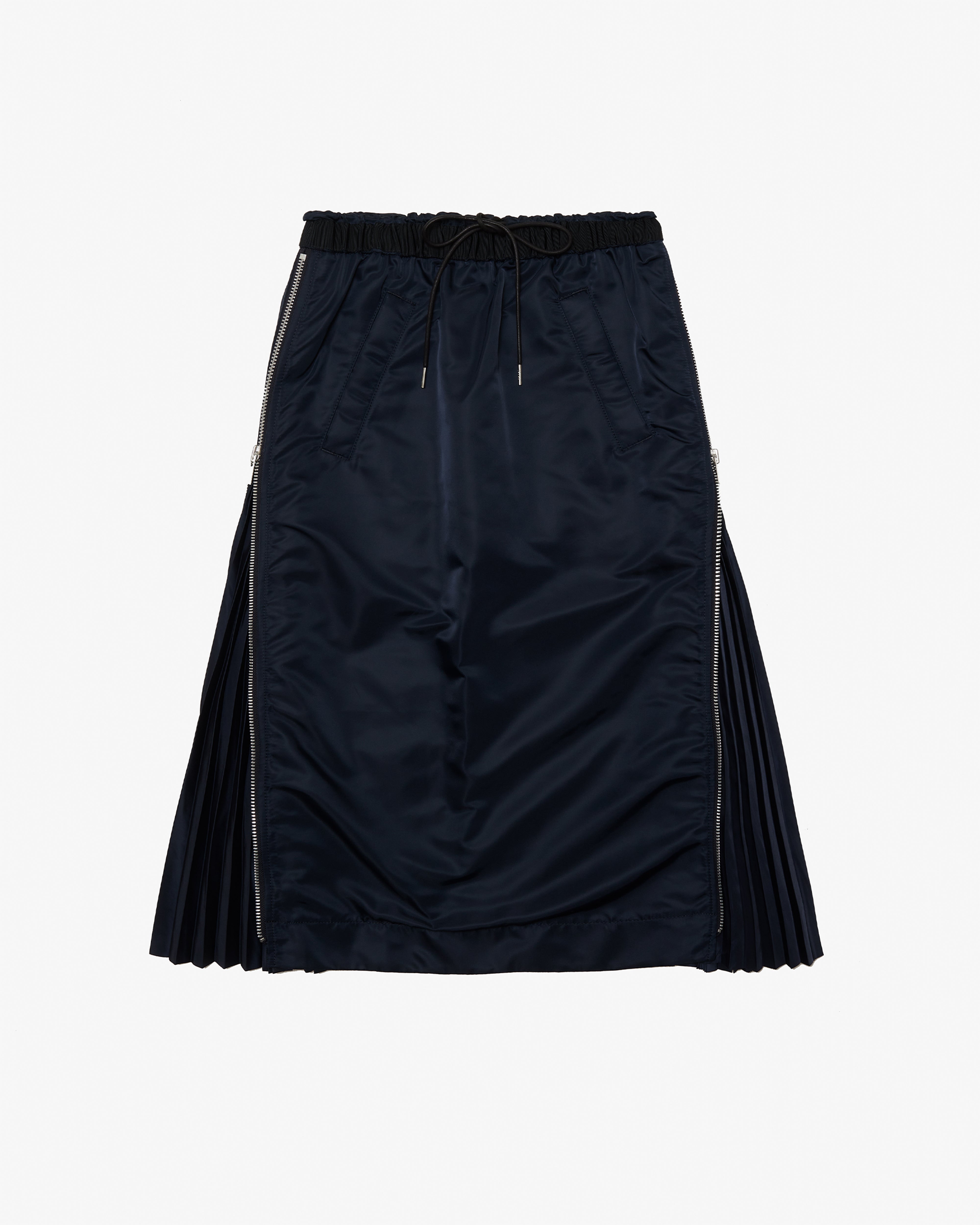 sacai Nylon Twill Skirt サイドプリーツ navy SACAI: Nylon Twill Skirt (Navy) | DSMG E-SHOP