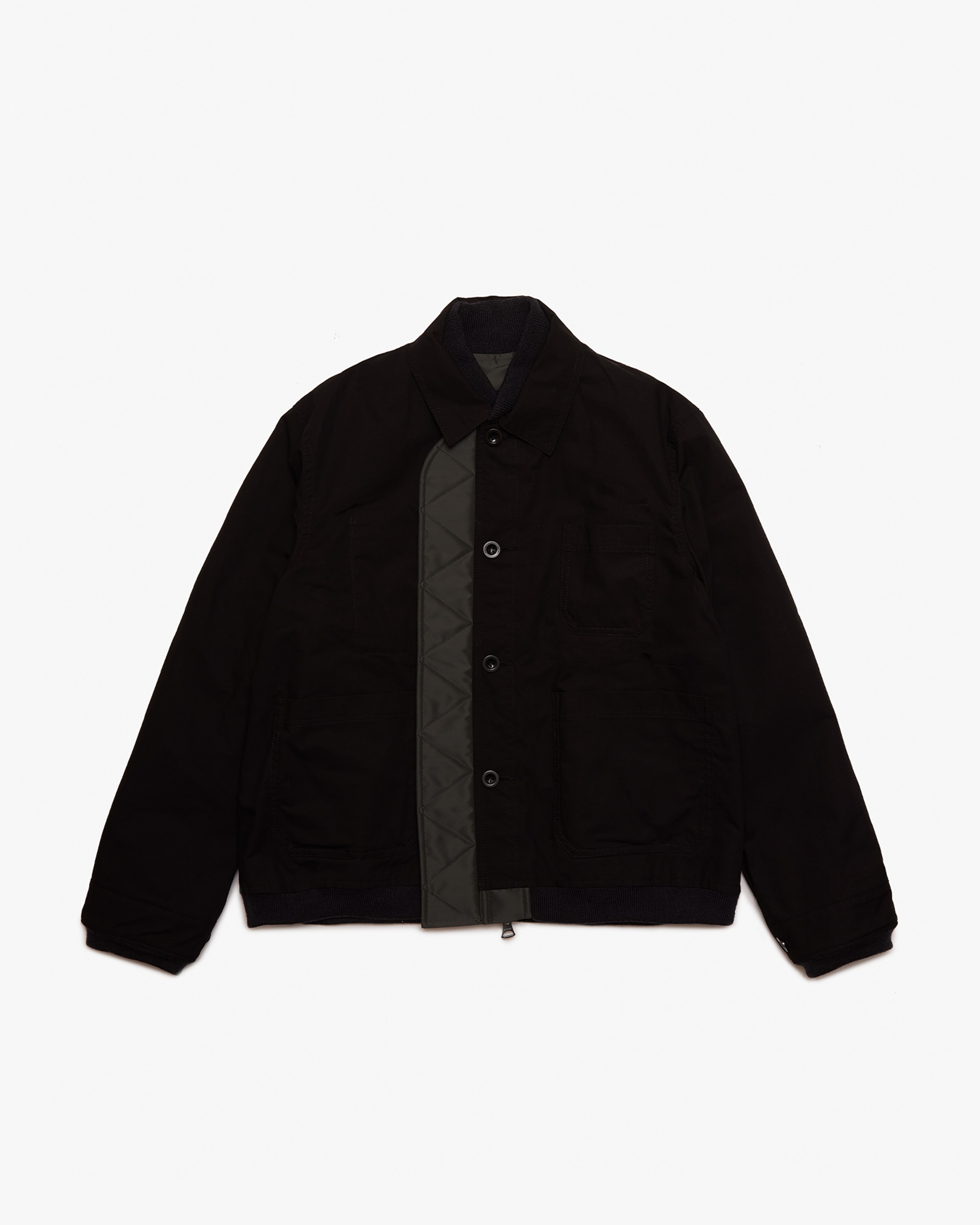 SACAI: Nylon Twill X Rip Stop Reversible BL (Black×D/Khaki) | DSMG