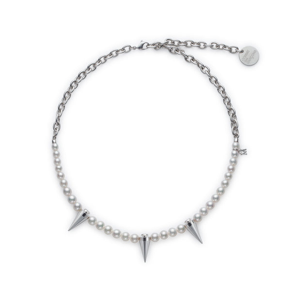Comme des Garçons - Mikimoto M Cdg Pearl& Chain Necklace(Safety Pins) - (KZ1638FB)