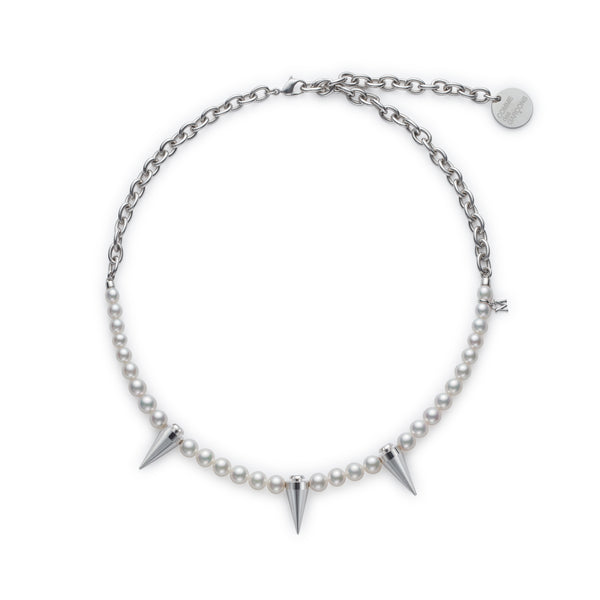 Comme des Garçons - Mikimoto M Cdg Pearl& Chain Necklace(Studs) - (KZ1639FB)