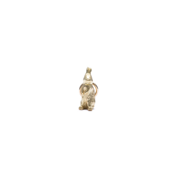 BUNNEY - Small Stand Rabbit Charm - (Gold)