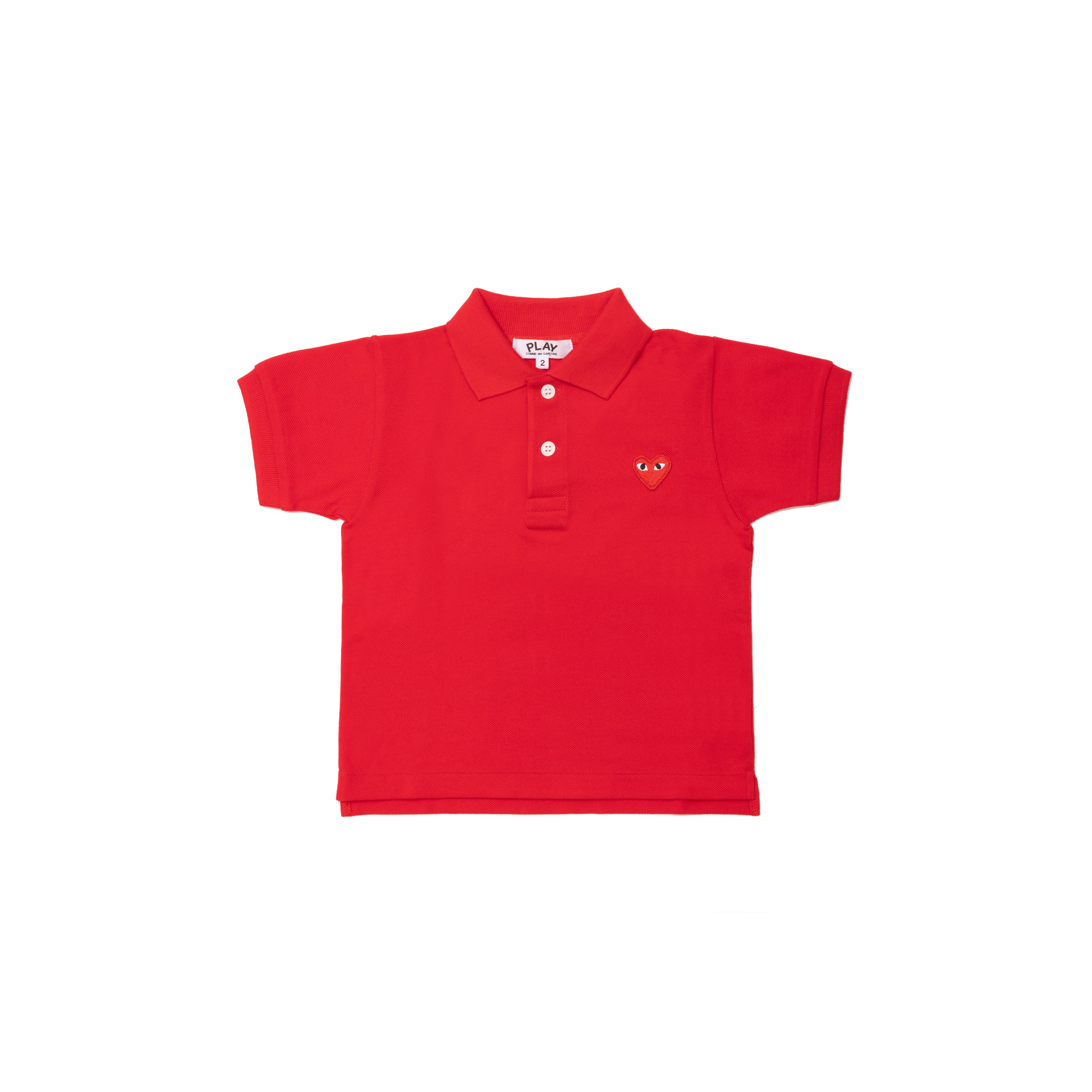 PLAY COMME des GARÇONS: Kids Polo Shirt With Red Emblem (Red