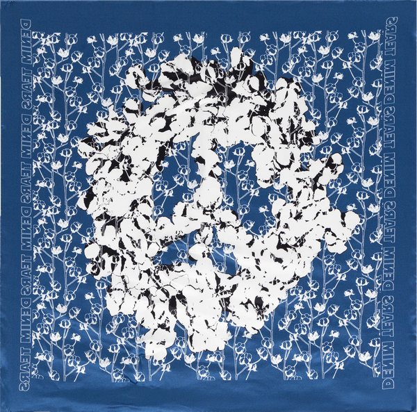 DENIM TEARS - Cotton Wreath Peace Bandana - (Blue)