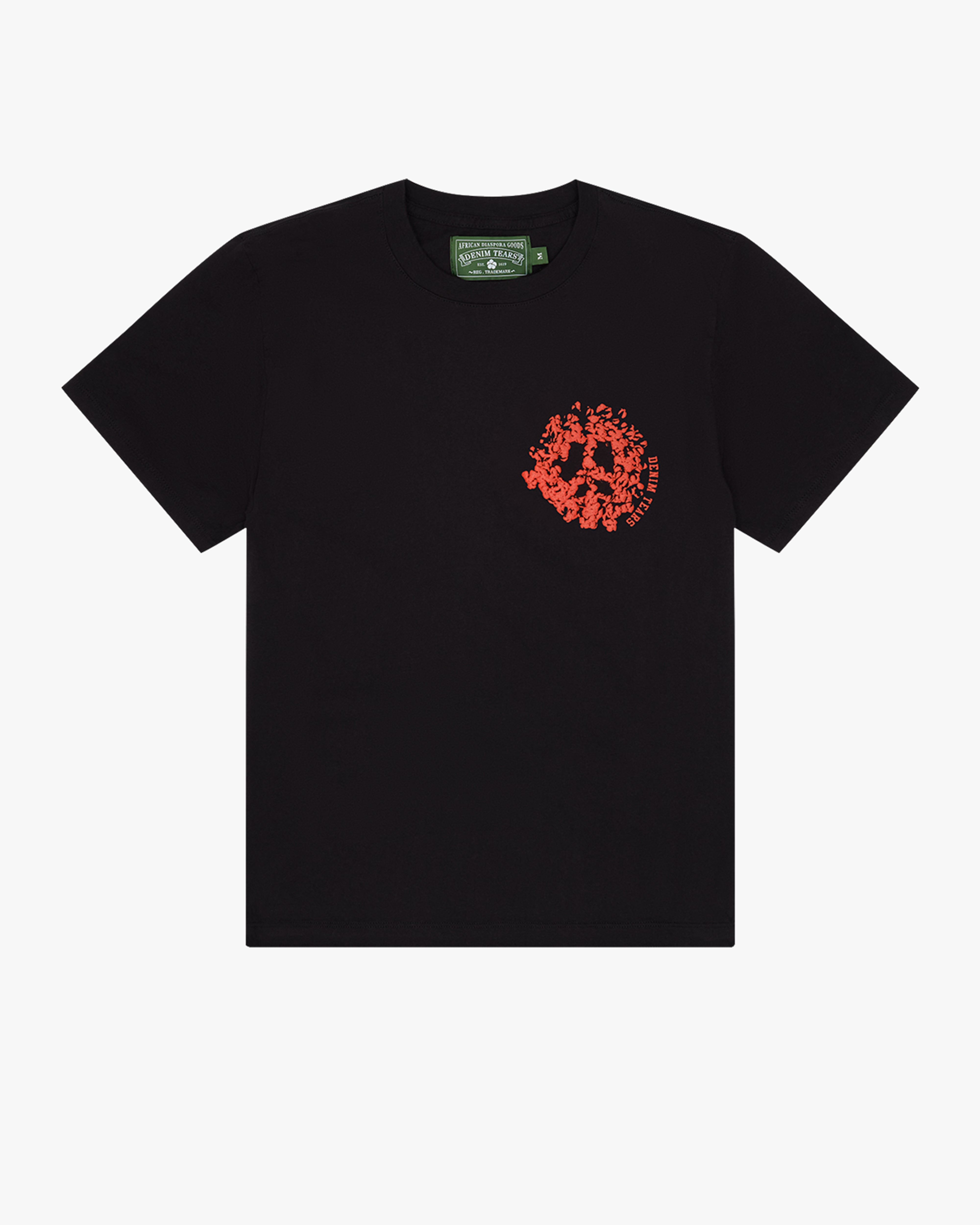 DENIM TEARS: Denim University Ss Tee (Black/Orange) | DSMG E-SHOP