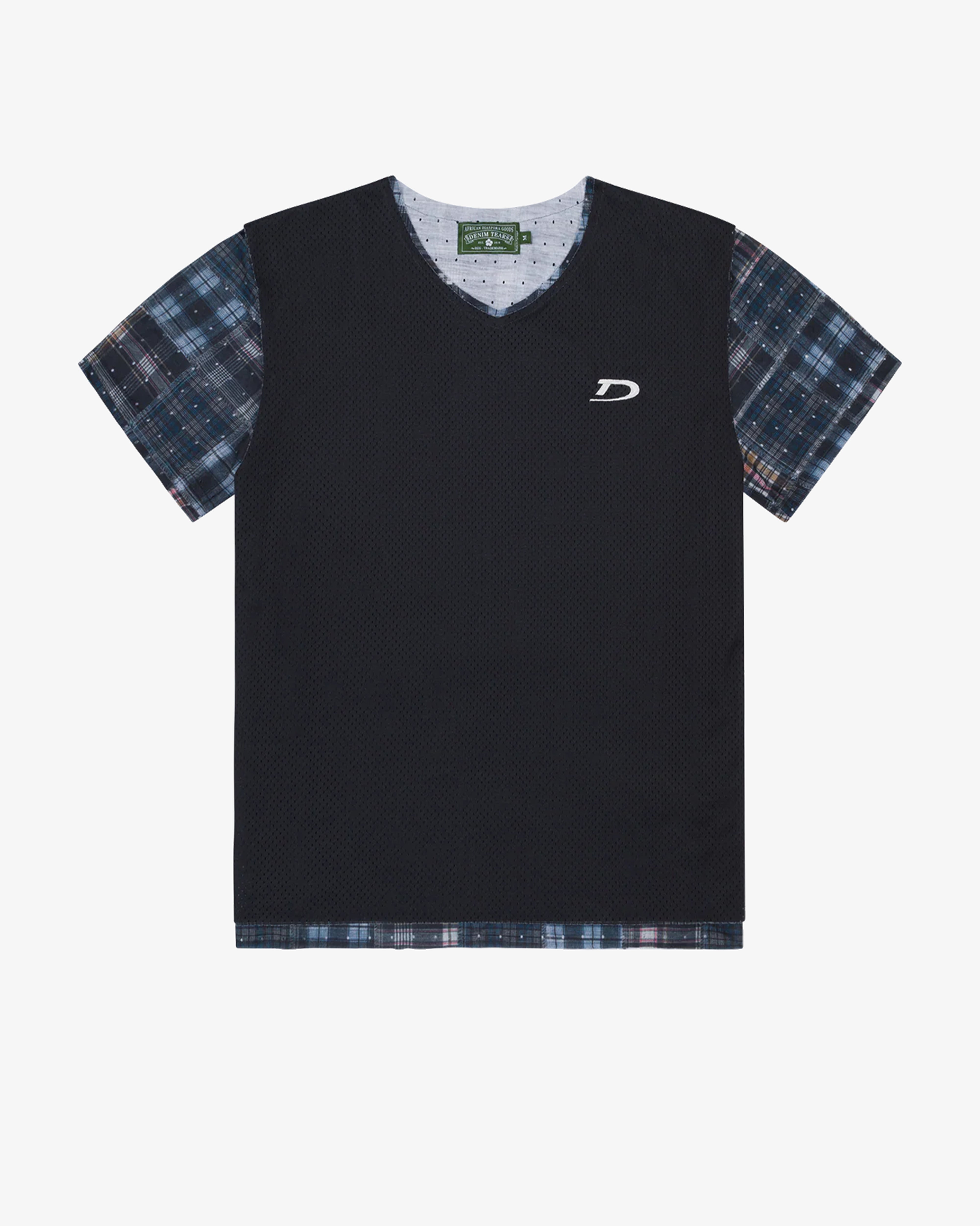DENIM TEARS: Madras Practice Jersey (Navy) | DSMG E-SHOP