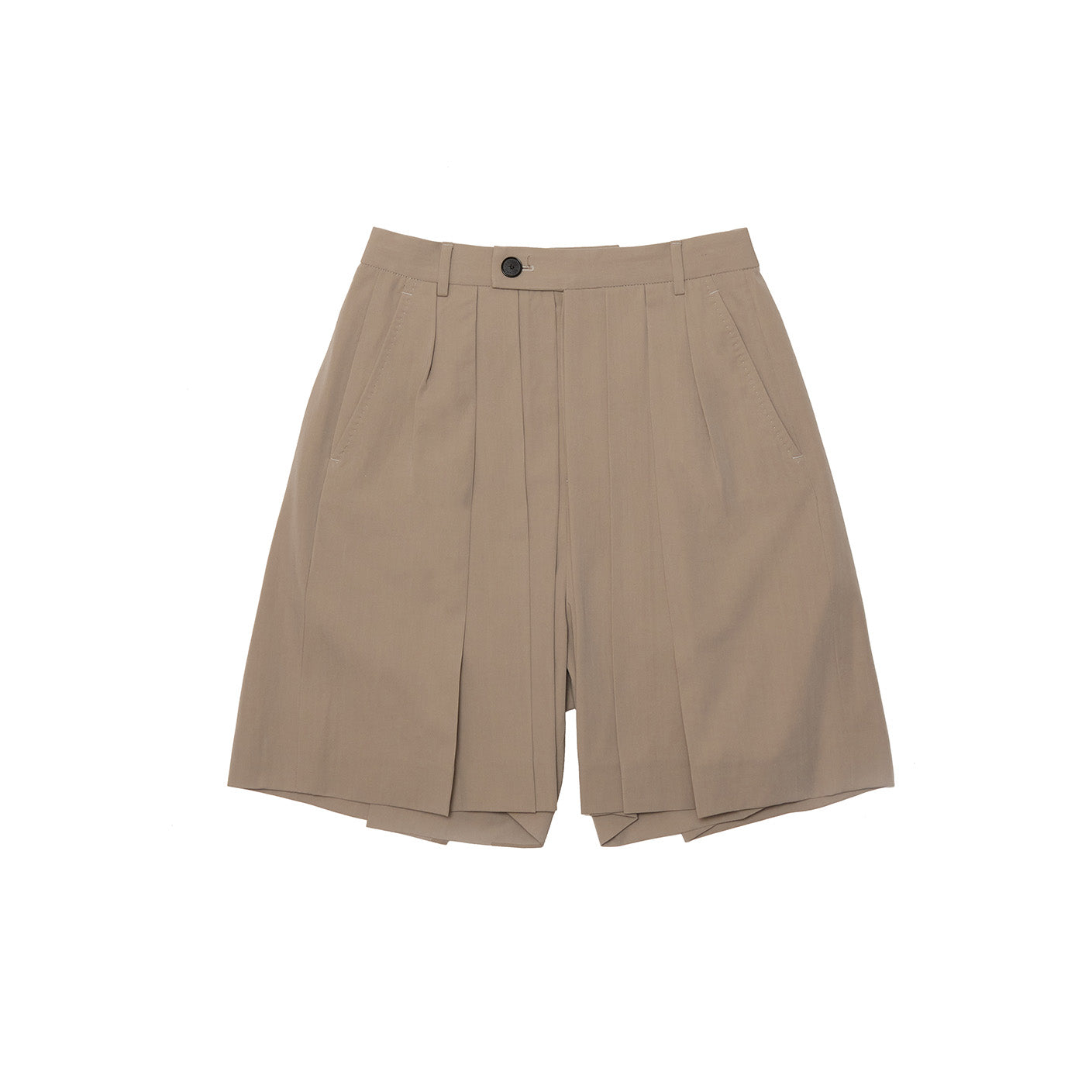 SETCHU: Short Hakama Pants Wool Cotton (Beige) | DSMG E-SHOP