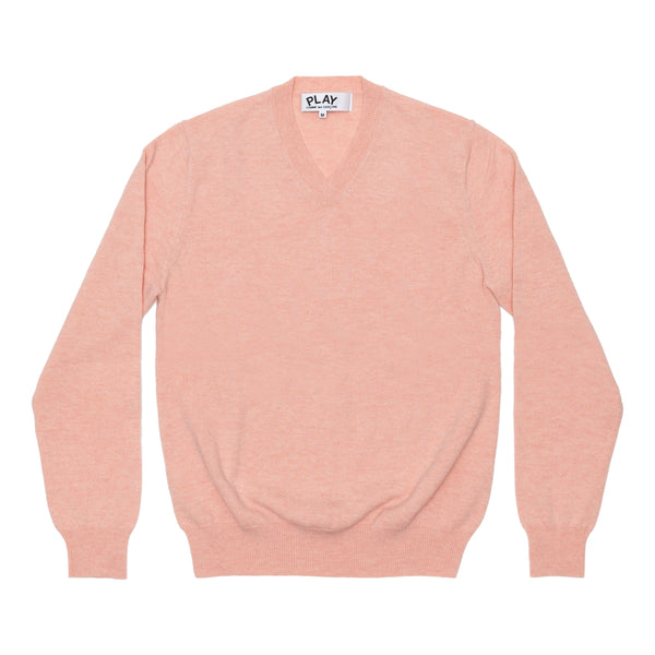 PLAY CDG  - Top Dyed Carded Lambswool V Neck Sweater - (Pink)