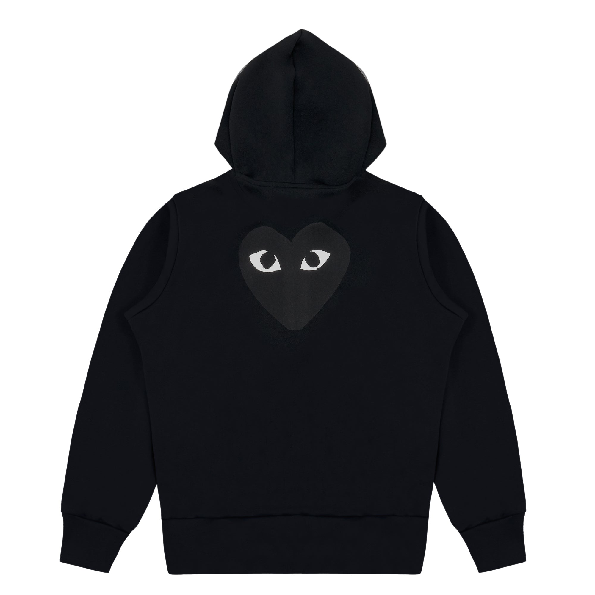 PLAY CDG: Unisex Back Printed Zip-Up Hoodie (BLACK) | DSMG E-SHOP