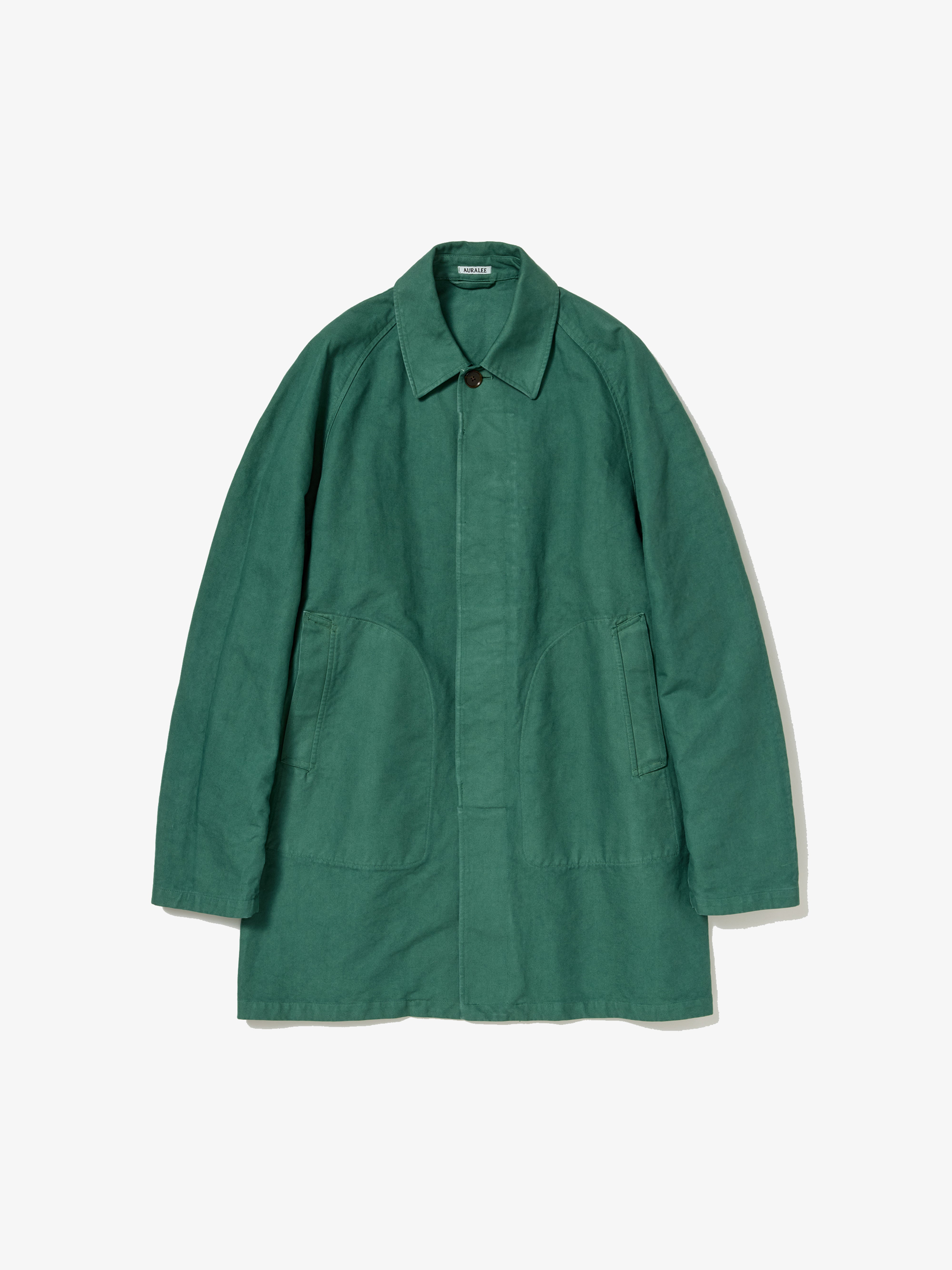 AURALEE: GARMENT-DYED ORGANIC COTTON HEAVY TWILL SHORT COAT