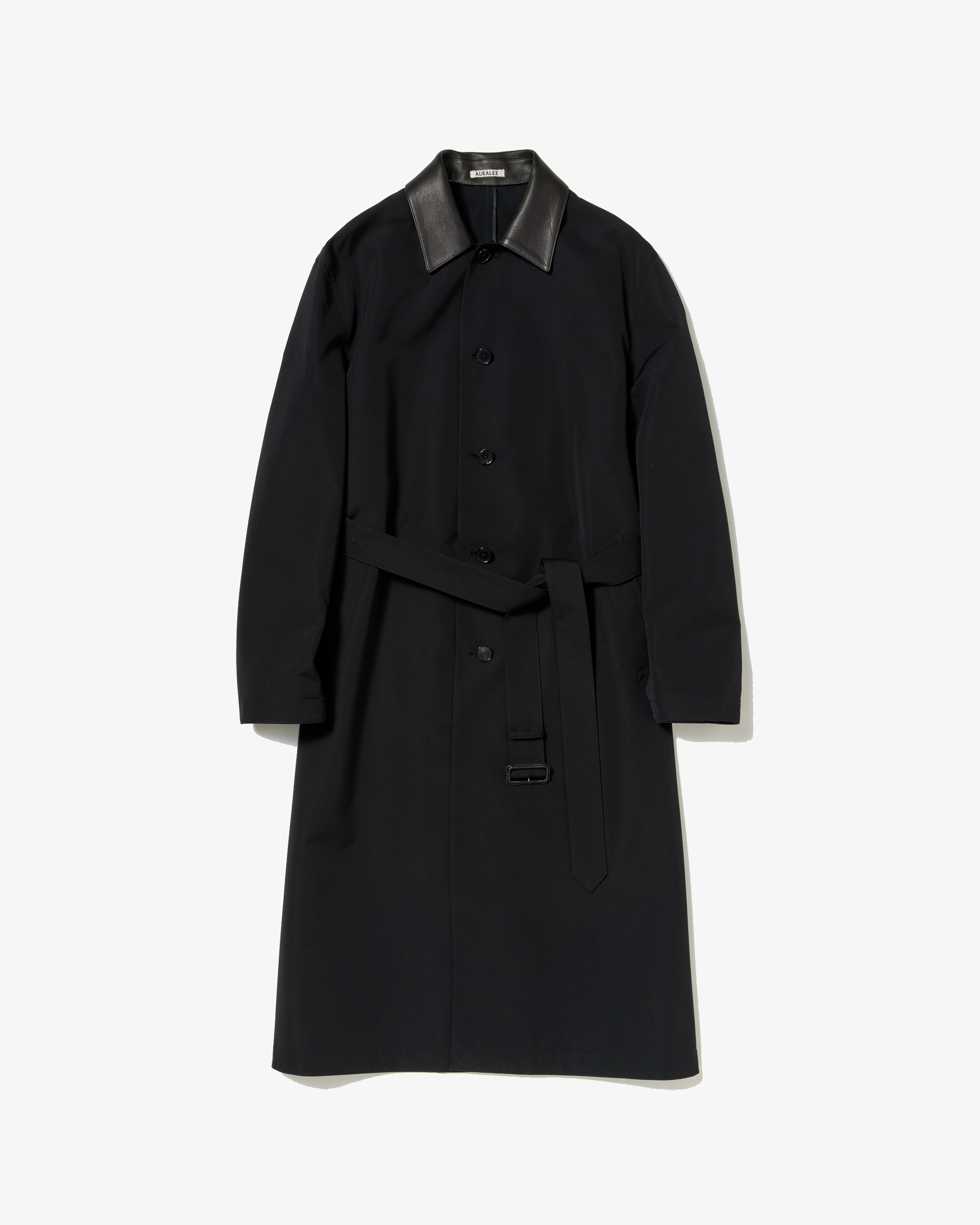 AURALEE: WOOL MAX CANVAS COAT (BLACK) | DSMG E-SHOP