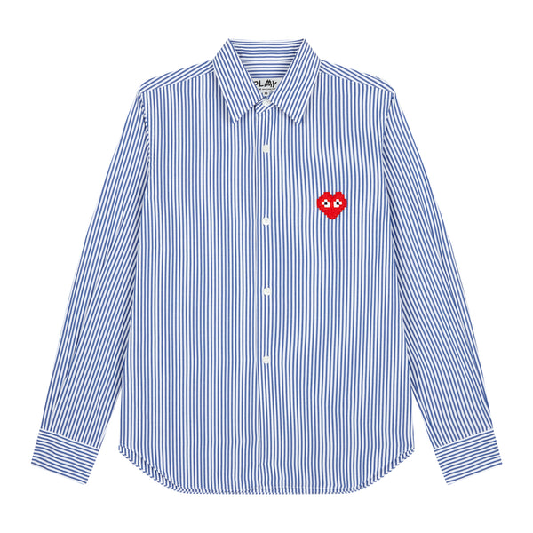 PLAY CDG - INVADER Cotton Broad Stripe Shirt - (Stripe A)