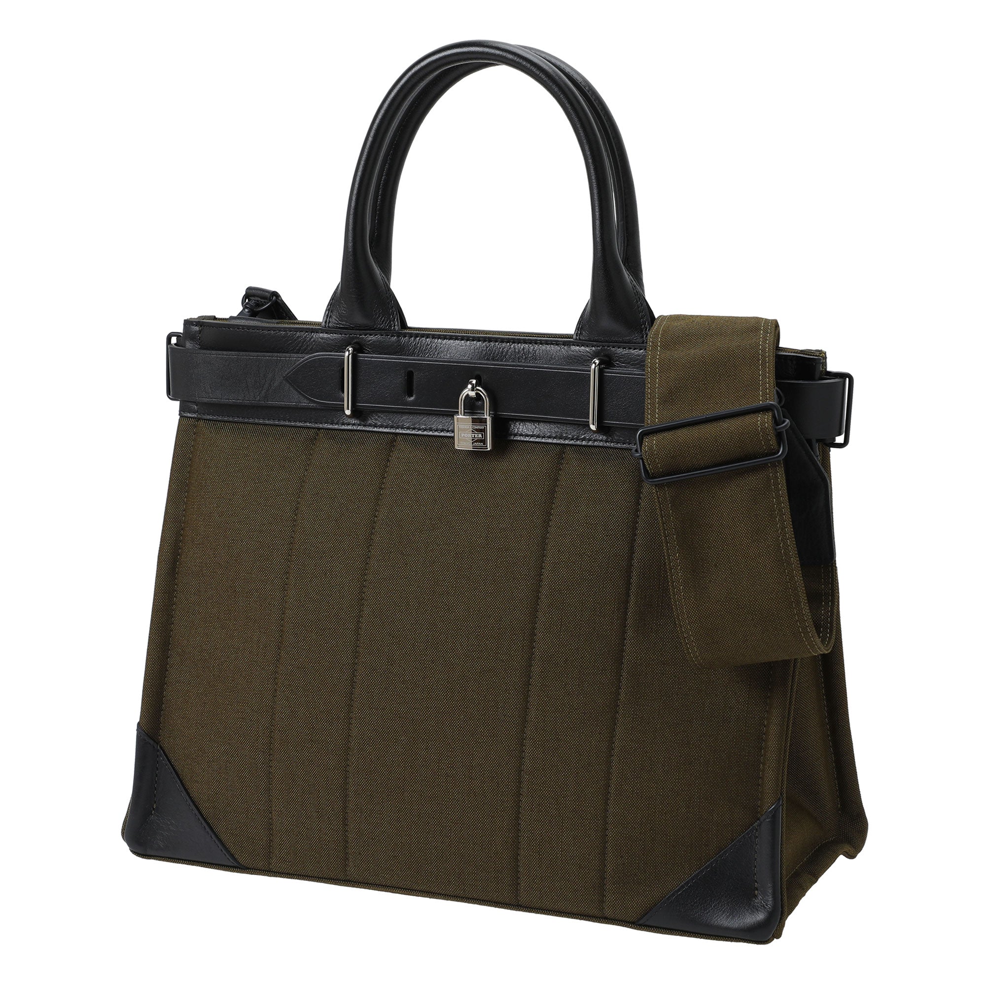 PORTER - Fork 2Way Tote Bag M - (Olive)