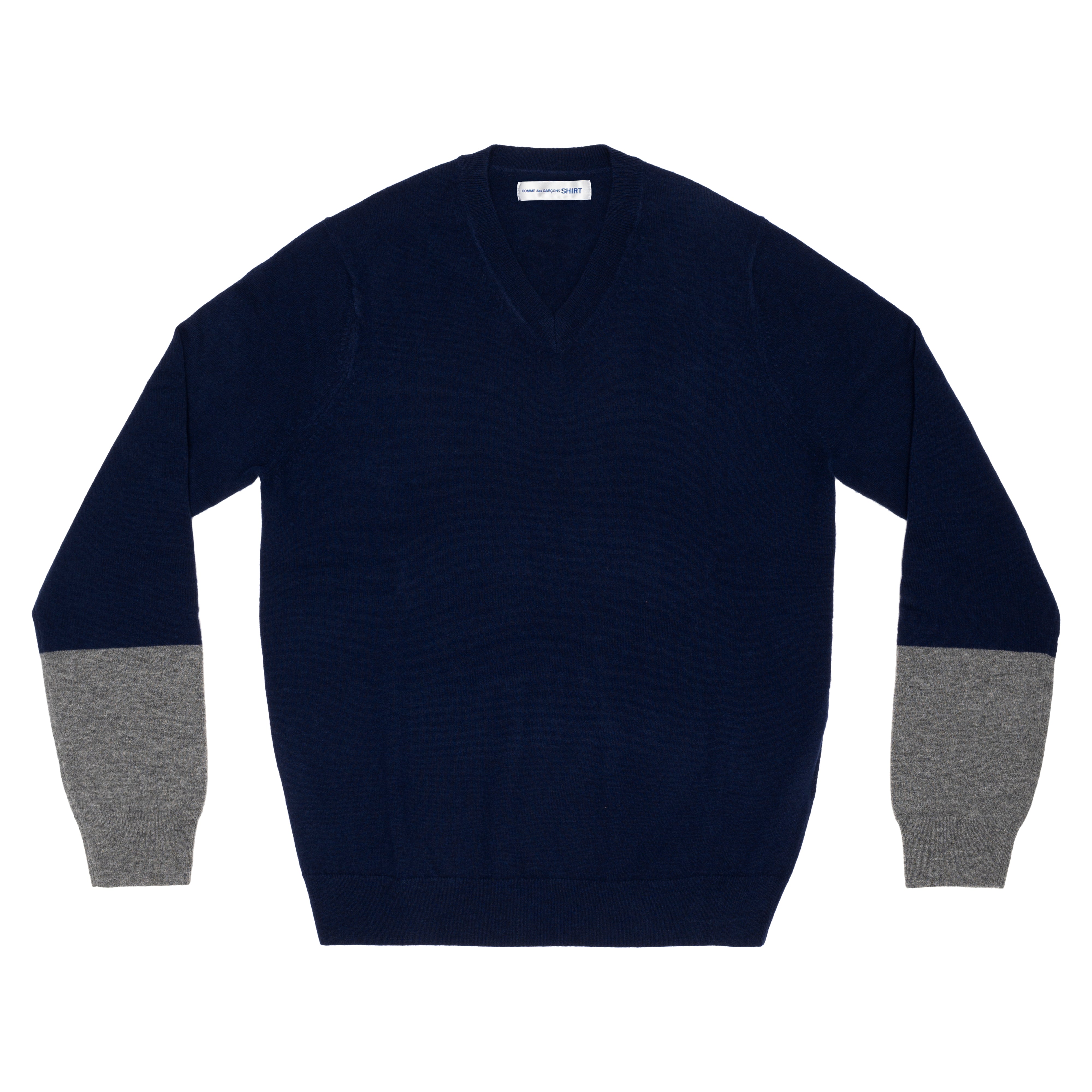 CDG SHIRT FOREVER: V-Neck Pullover (NAVY/TOP GREY) | DSMG E-SHOP