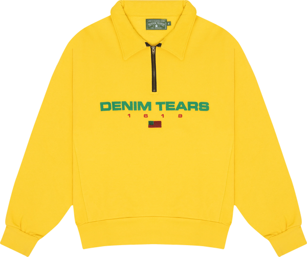 DENIM TEARS - Tyson Beckford Half Zip Pullover - (Yellow)