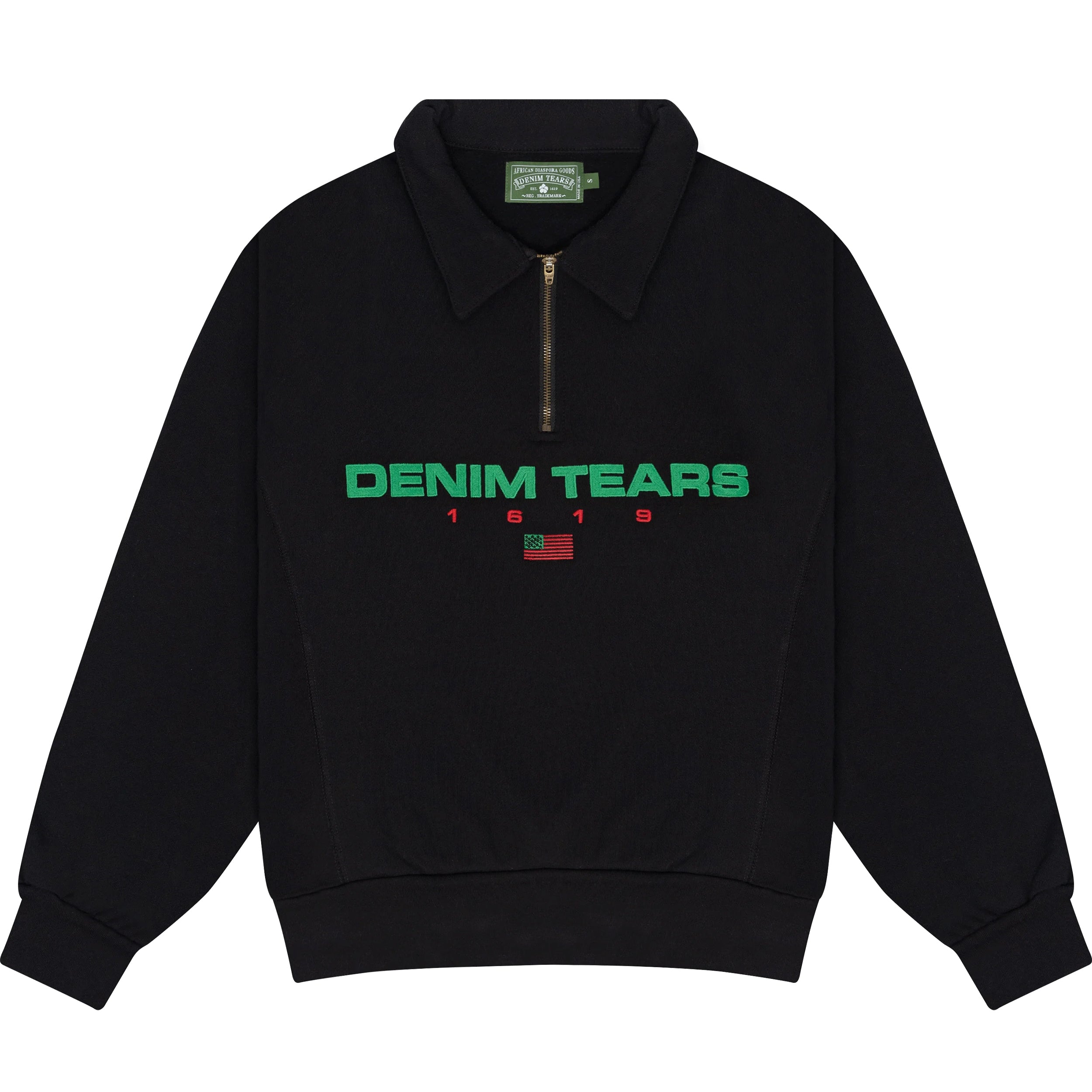 DENIM TEARS - Tyson Beckford Half Zip Pullover - (Black)