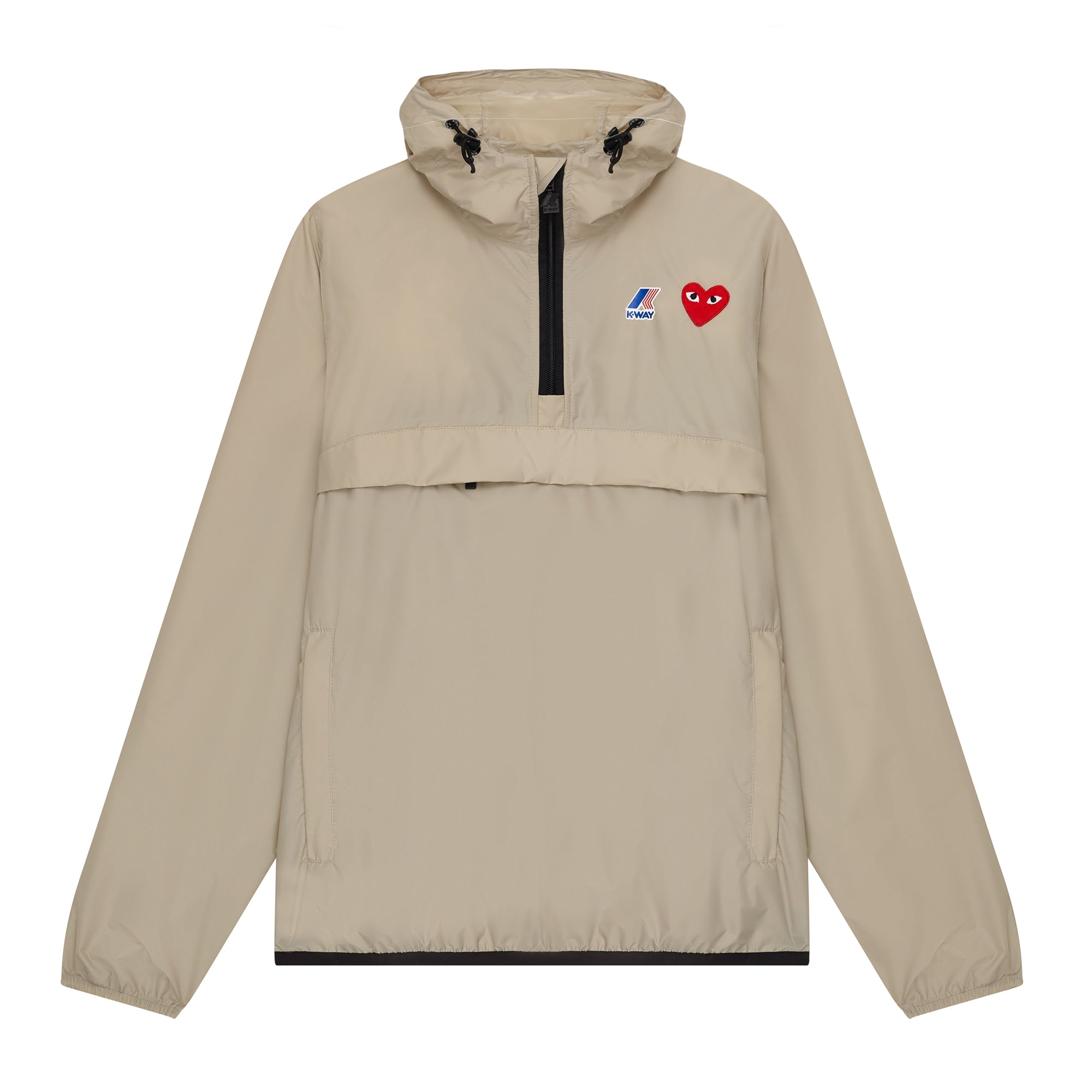 PLAY CDG - K-WAY HALF ZIP - (BEIGE)