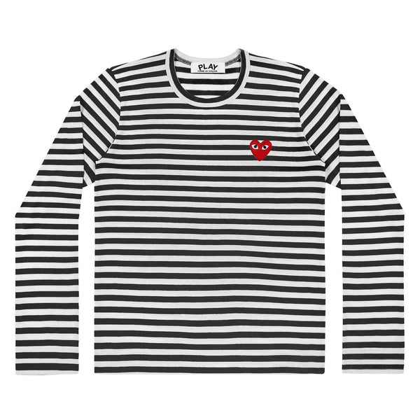 PLAY CDG - Striped T-Shirt - (Black/White)