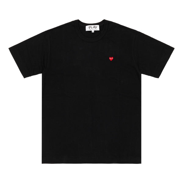 PLAY CDG - T-SHIRT WITH SMALL RED HEART - (BLACK)