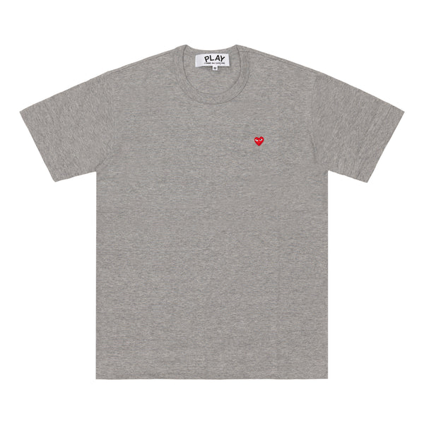 PLAY CDG - T-SHIRT WITH SMALL RED HEART - (TOP GREY)